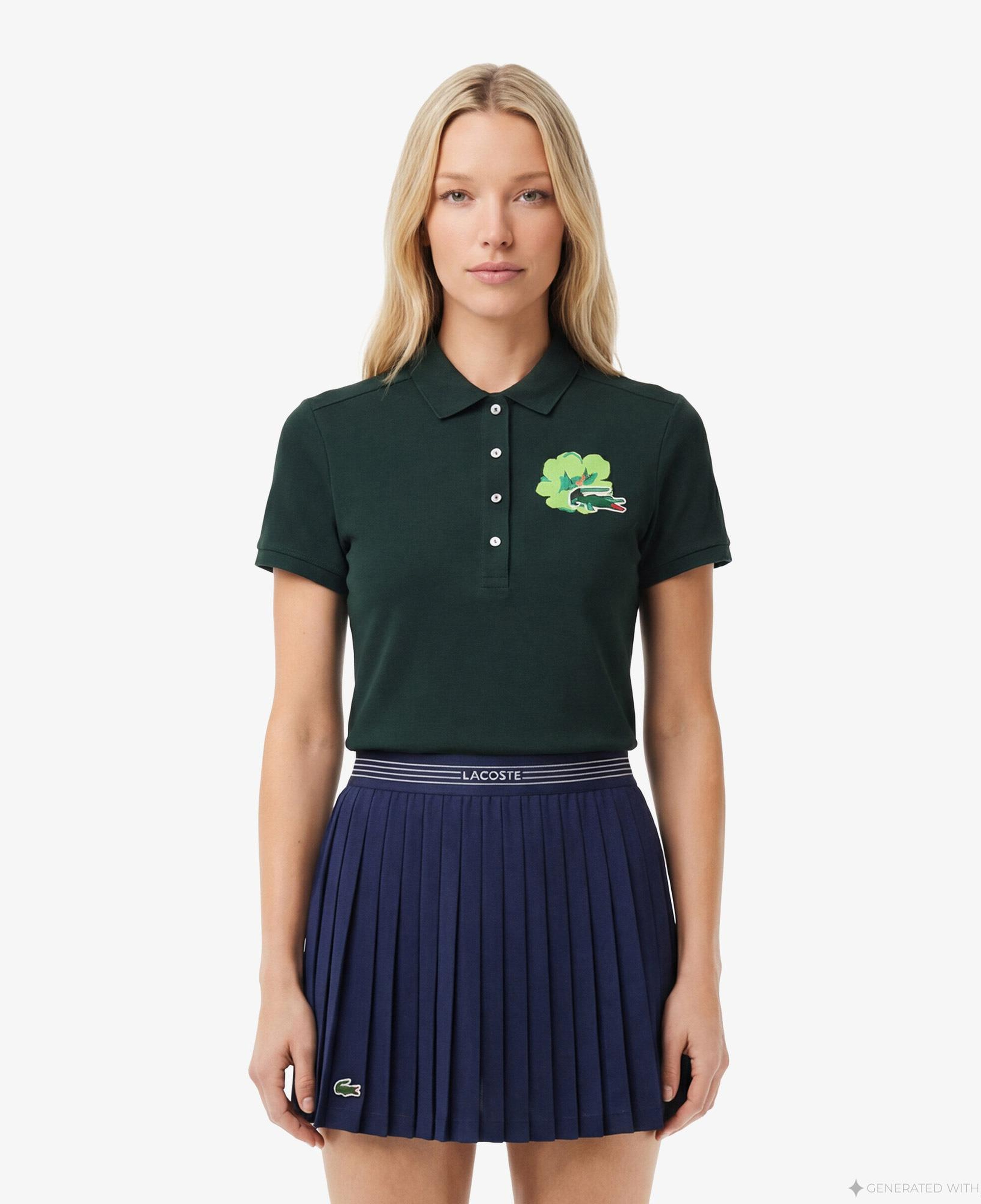 Kadın Slim Fit Koyu Yeşil Polo