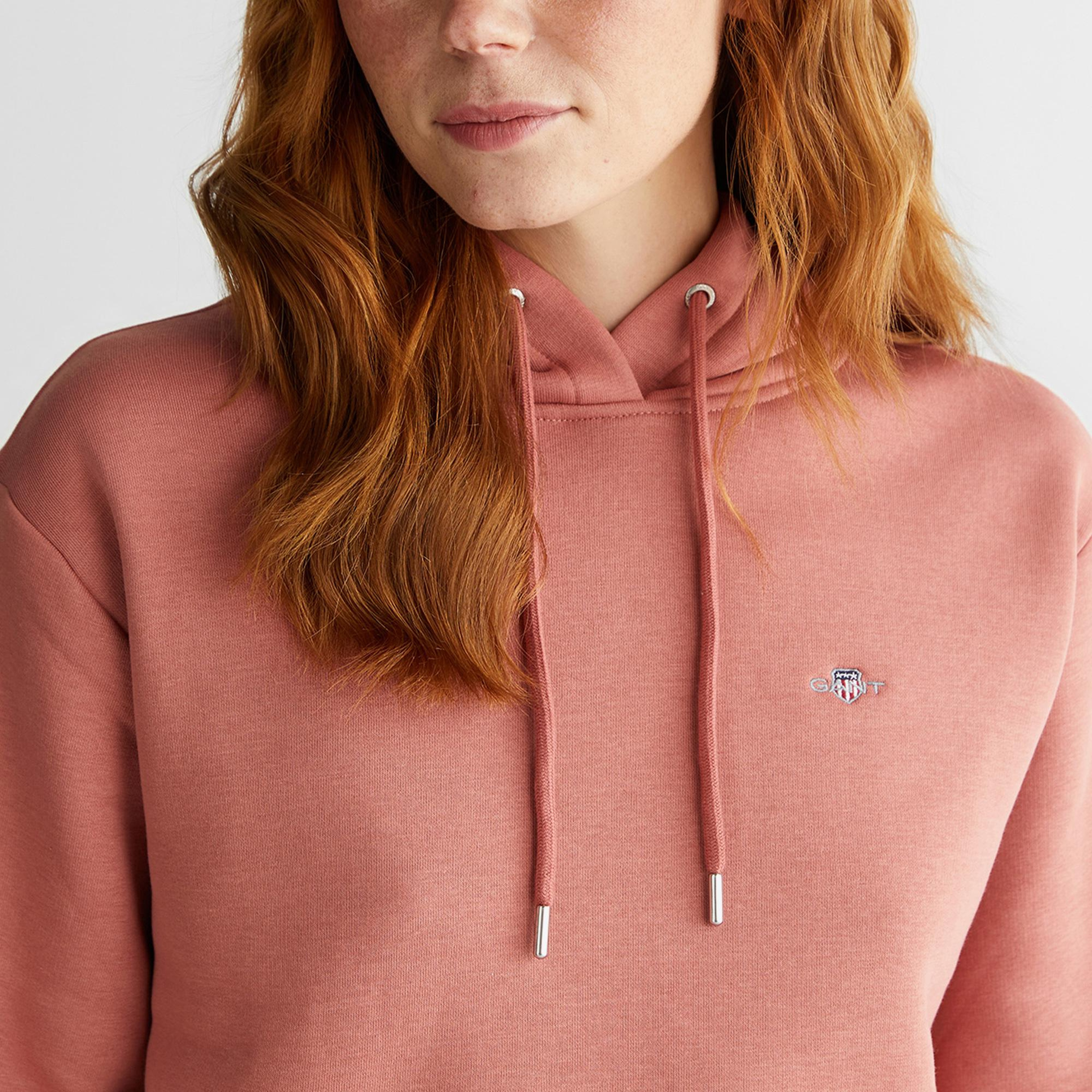 GANT Kadın Pembe Relaxed Fit Kapüşonlu Sweatshirt