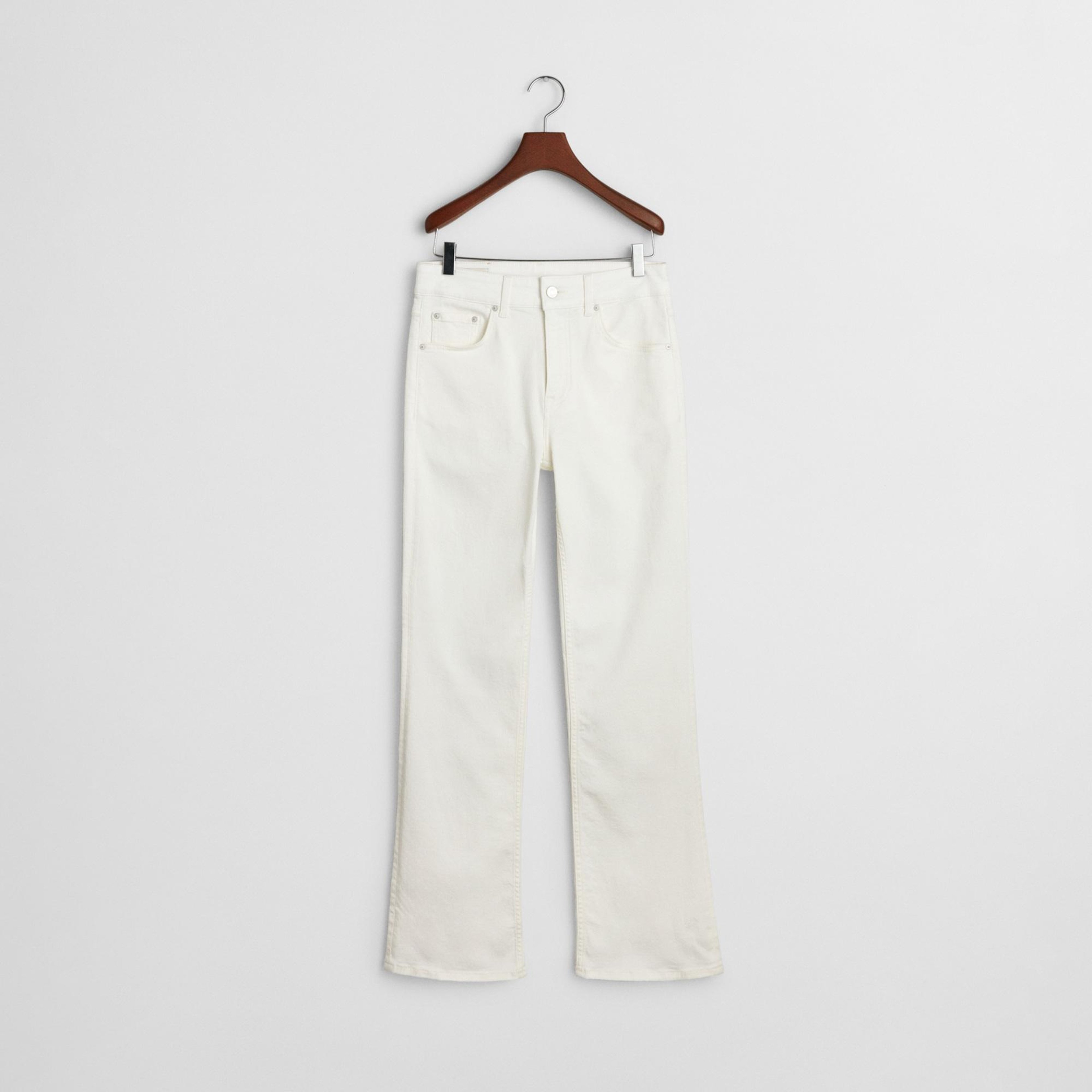 GANT Kadın Krem Slim Fit Pantolon