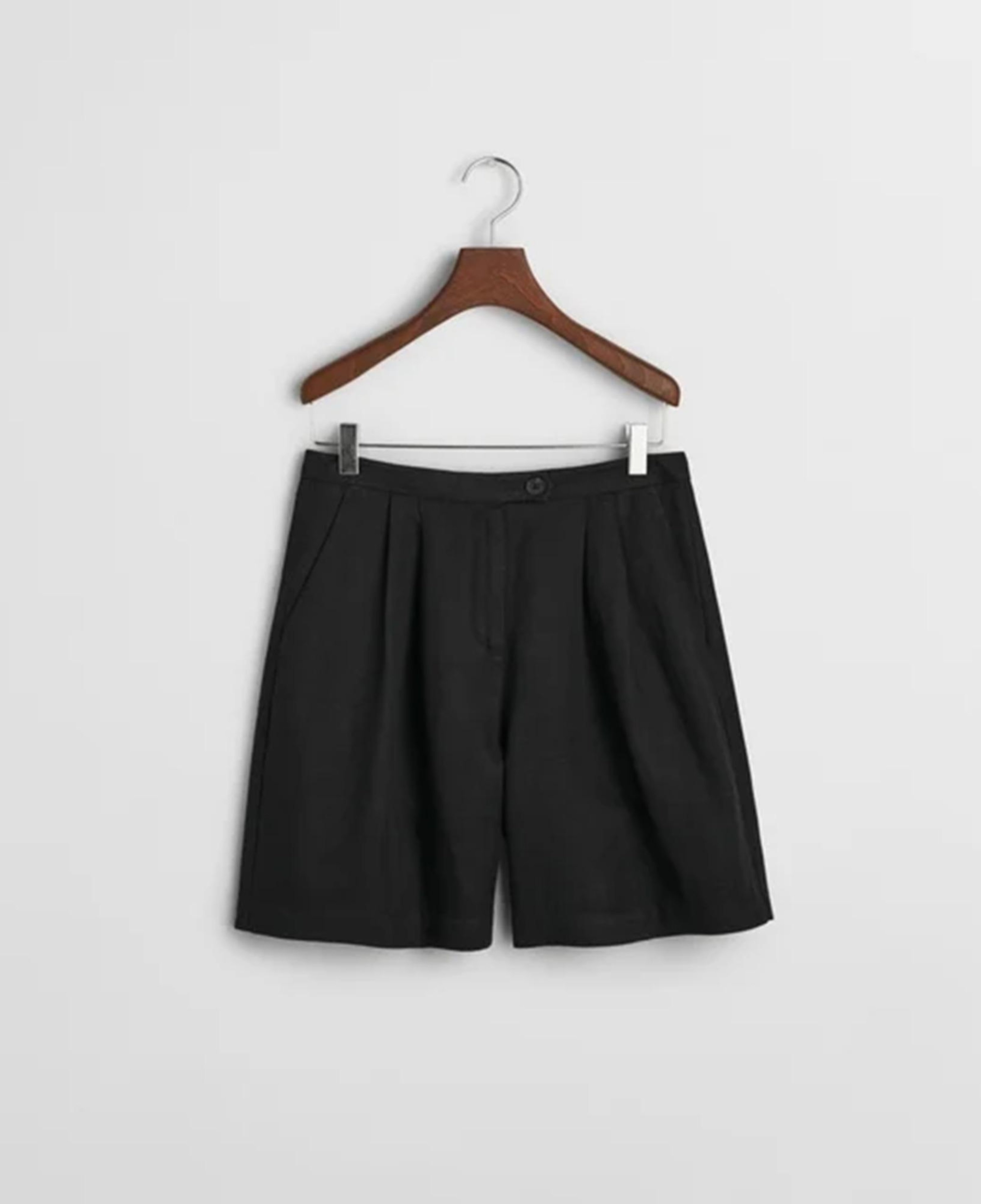 GANT Kadın Siyah Relaxed Fit Keten Şort