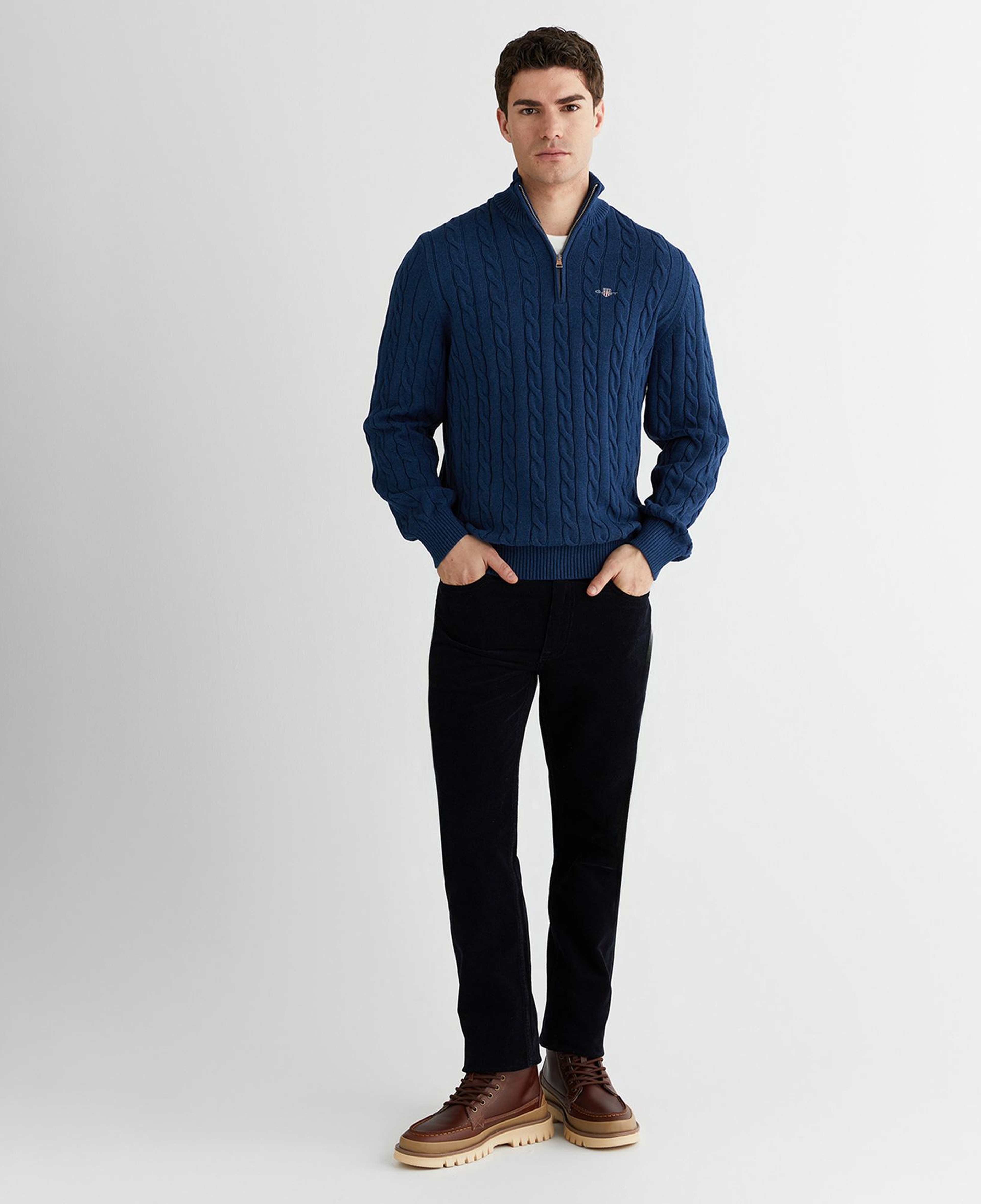 GANT Erkek Mavi Regular Fit Kazak