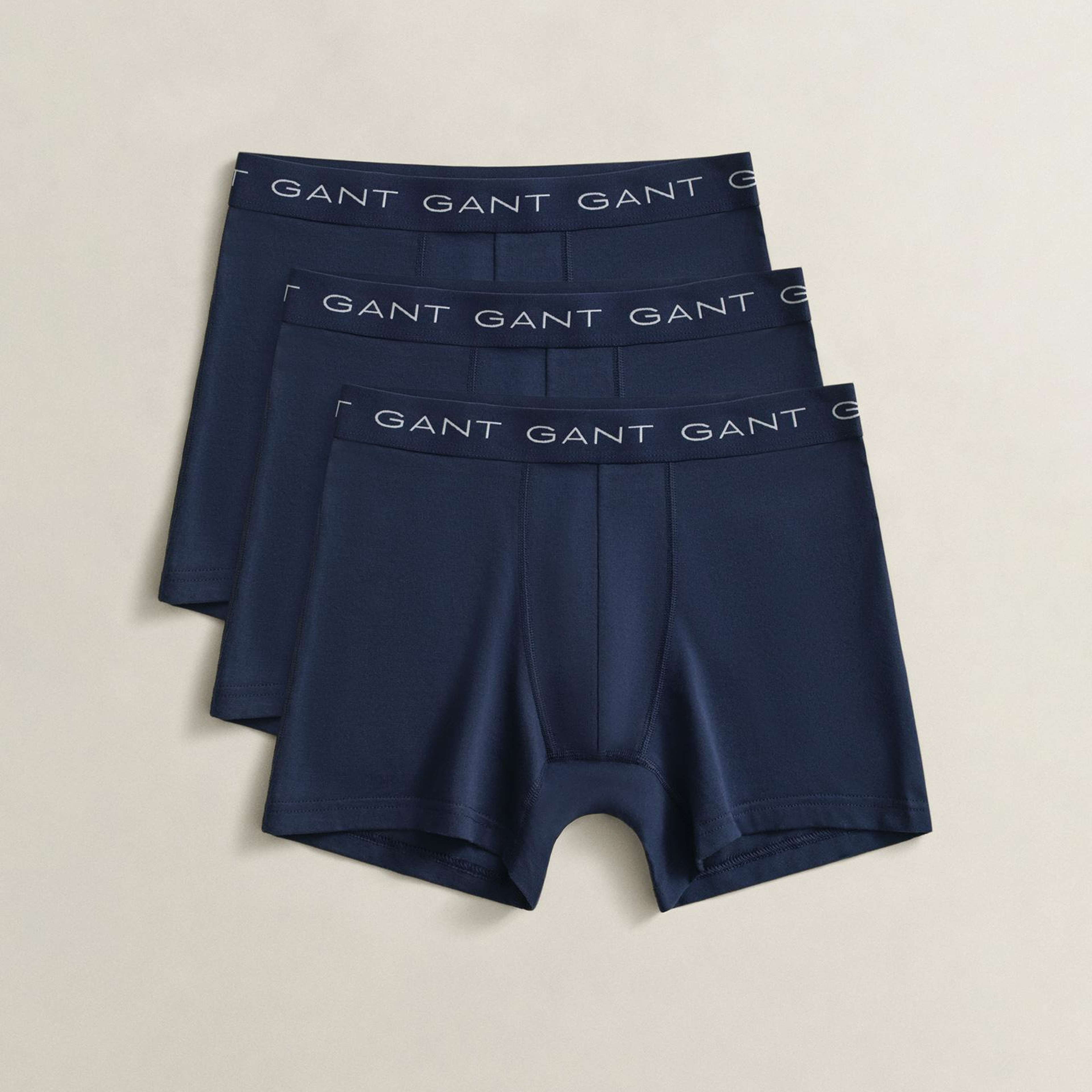 GANT Erkek Lacivert Logolu 3'lü Boxer