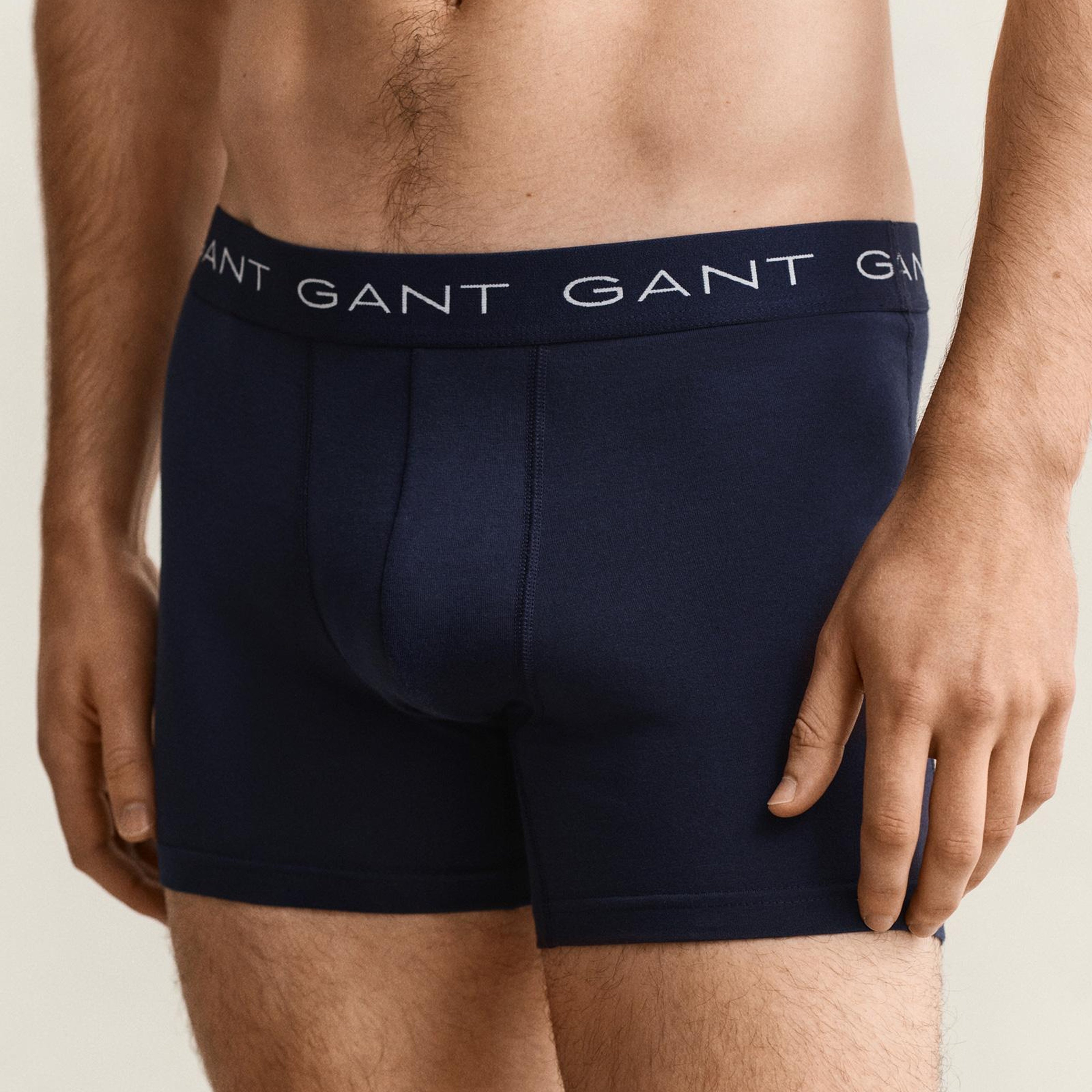 GANT Erkek Lacivert Logolu 3'lü Boxer