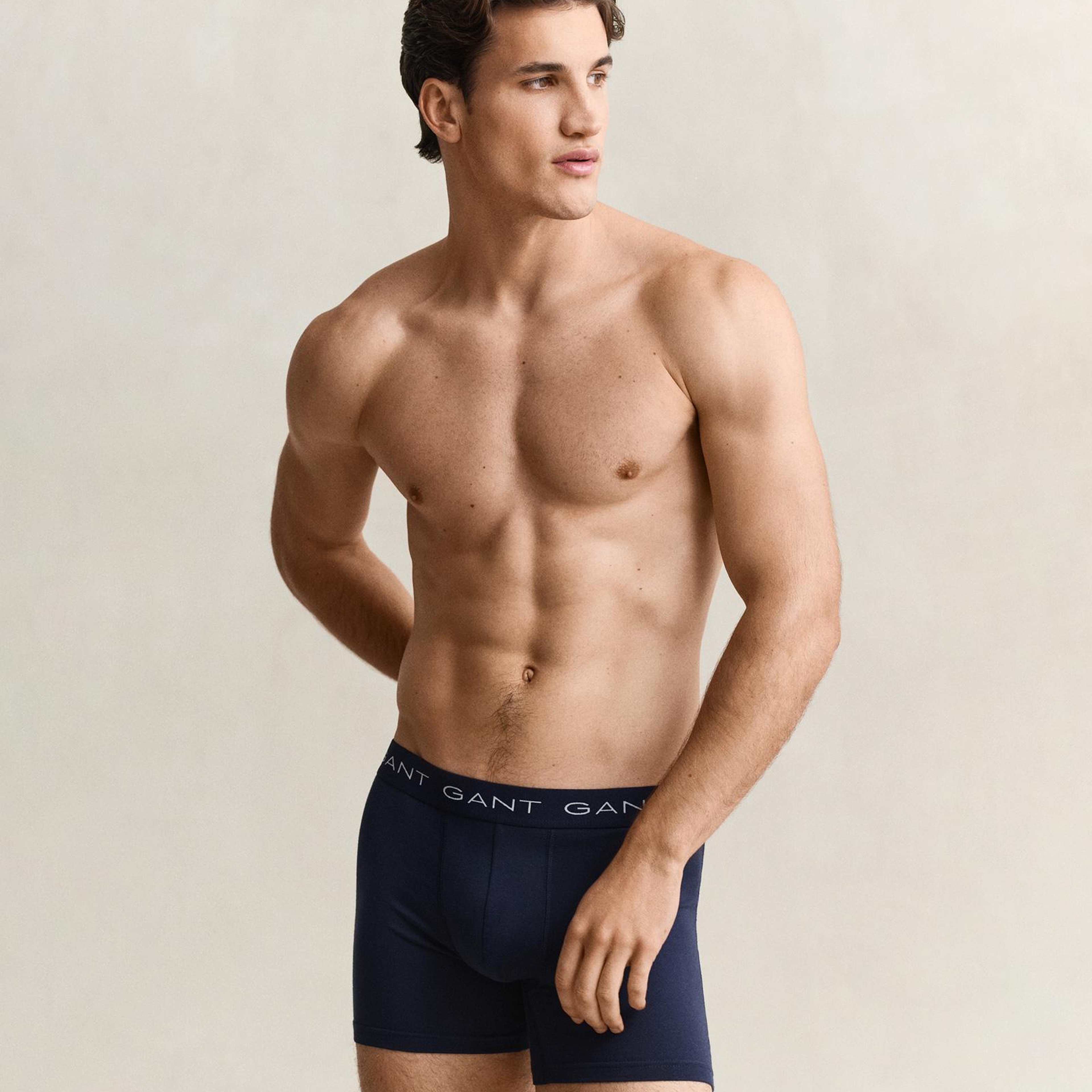 GANT Erkek Lacivert Logolu 3'lü Boxer