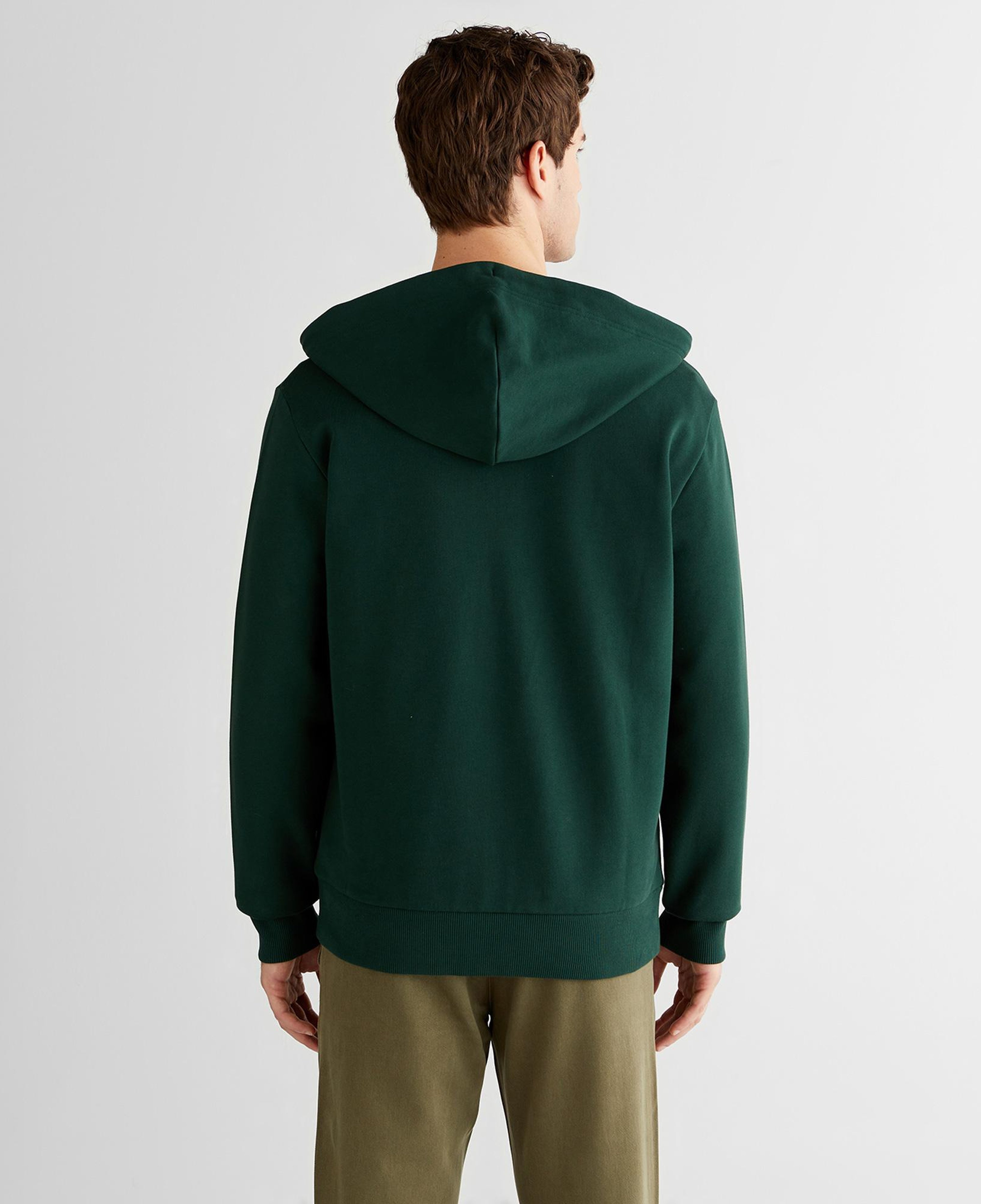 GANT Erkek Yeşil Regular Fit Kapüşonlu Fermuarlı Sweatshirt