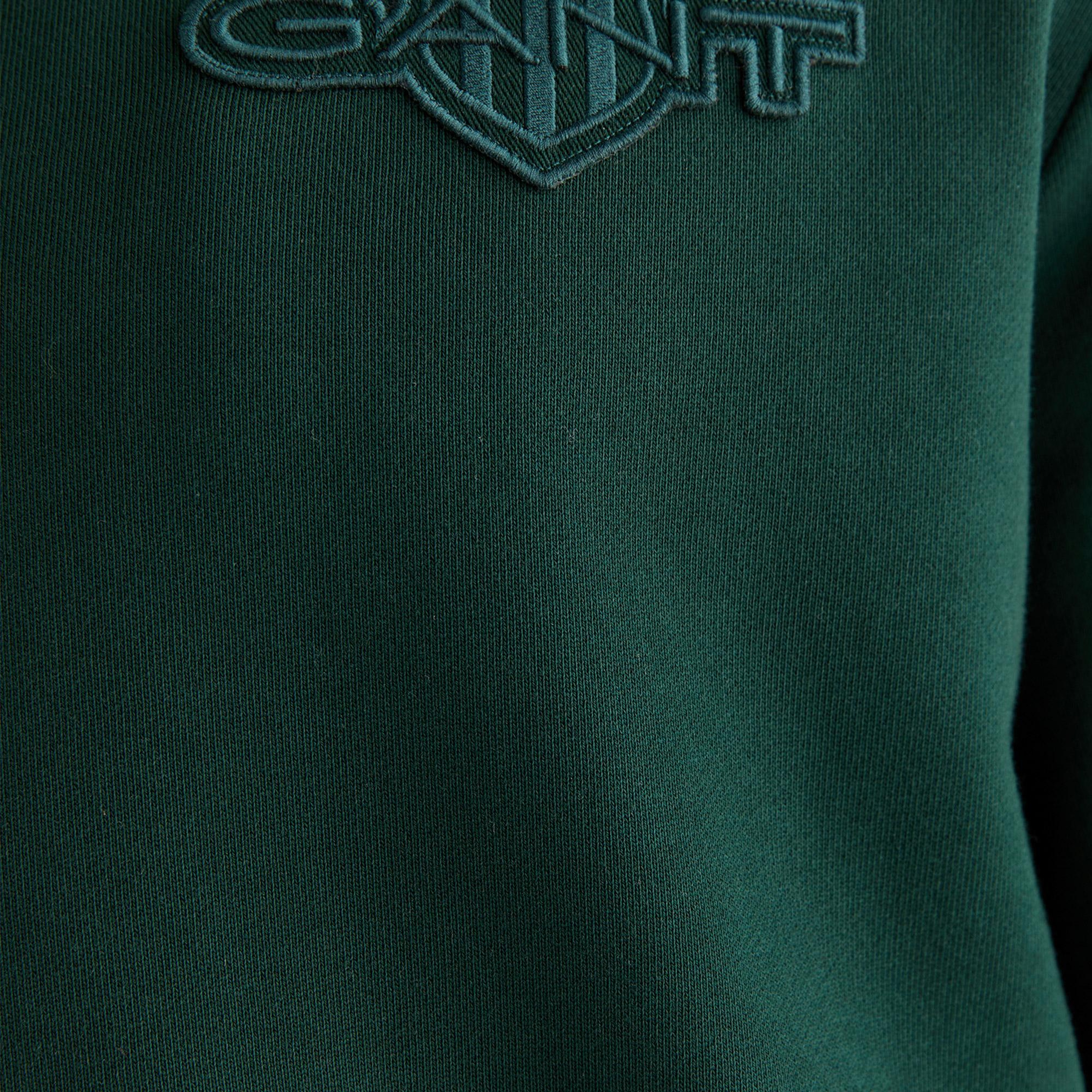 GANT Erkek Yeşil Regular Fit Kapüşonlu Fermuarlı Sweatshirt