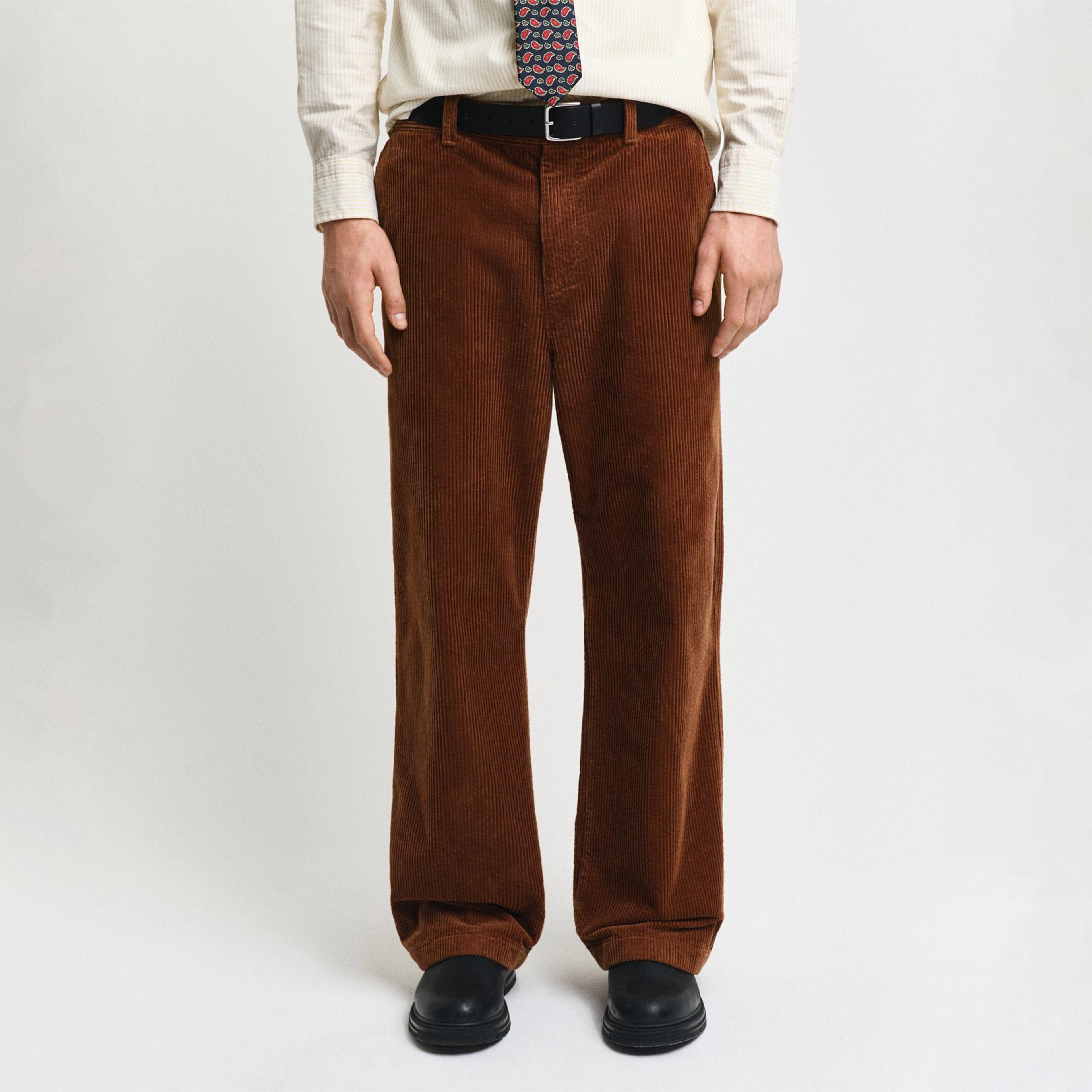 GANT Erkek Kahverengi Relaxed Fit Pantolon