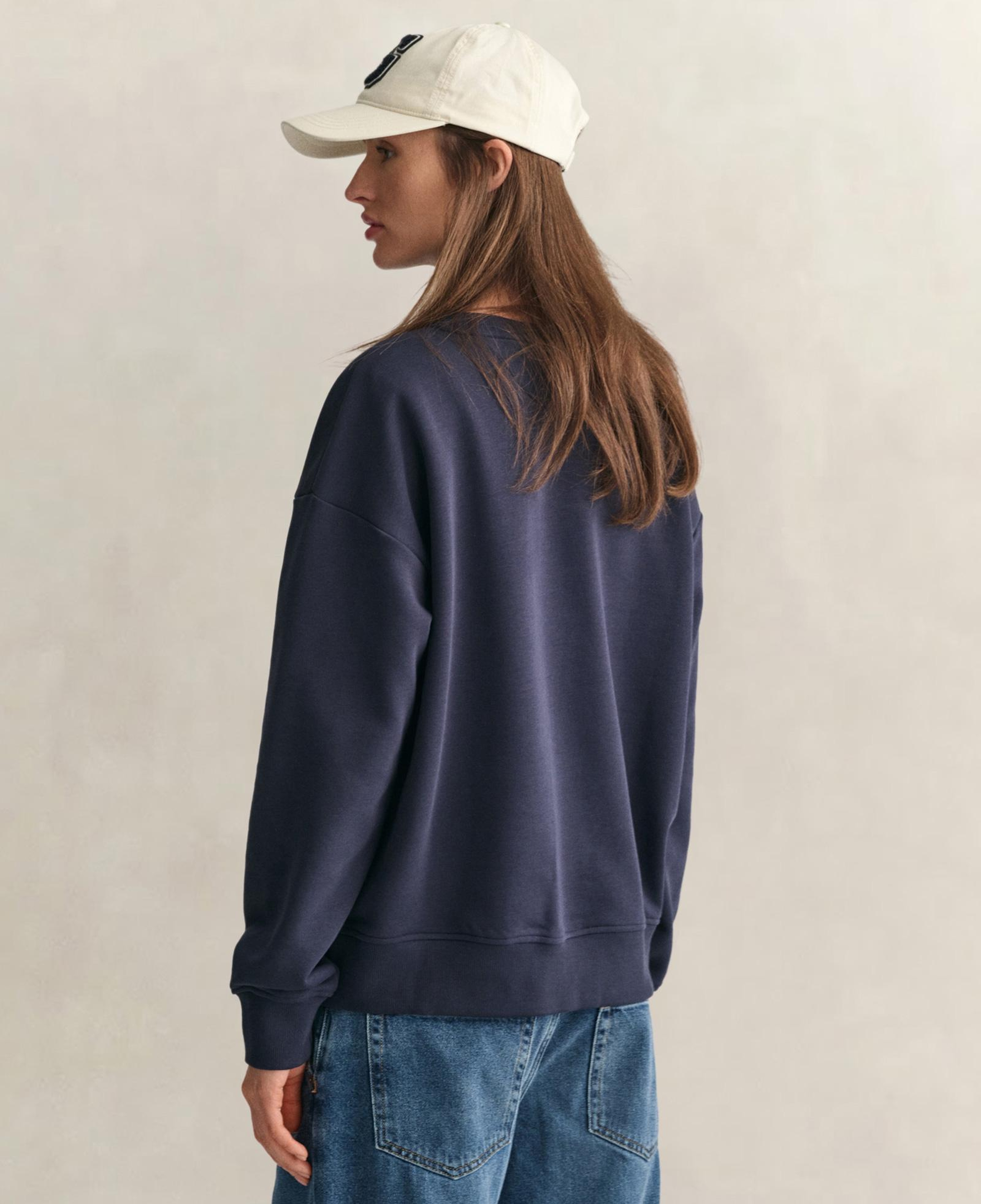 GANT Kadın Lacivert Relaxed Fit Bisiklet Yaka Sweatshirt