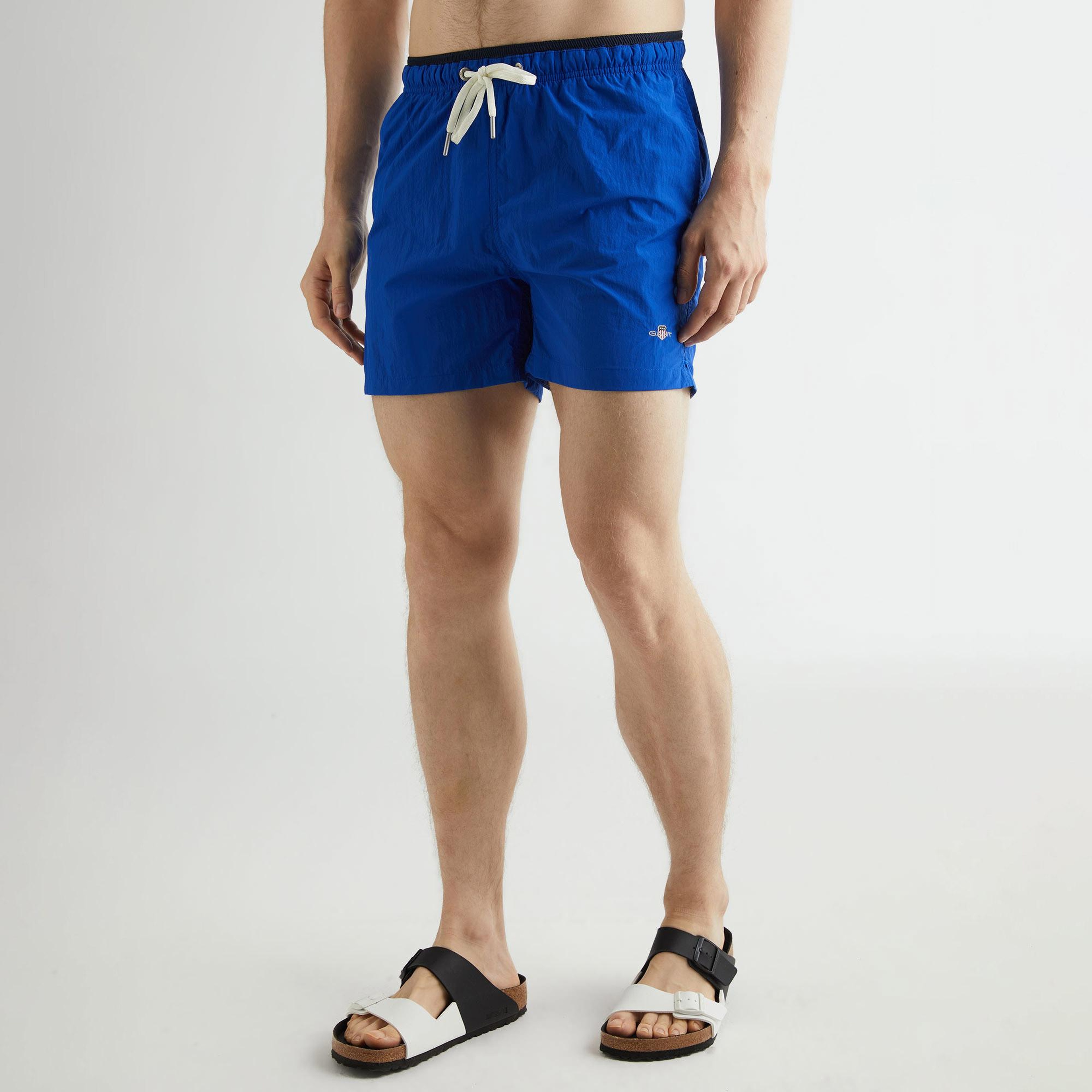 GANT Erkek Mavi Regular Fit Deniz Şortu