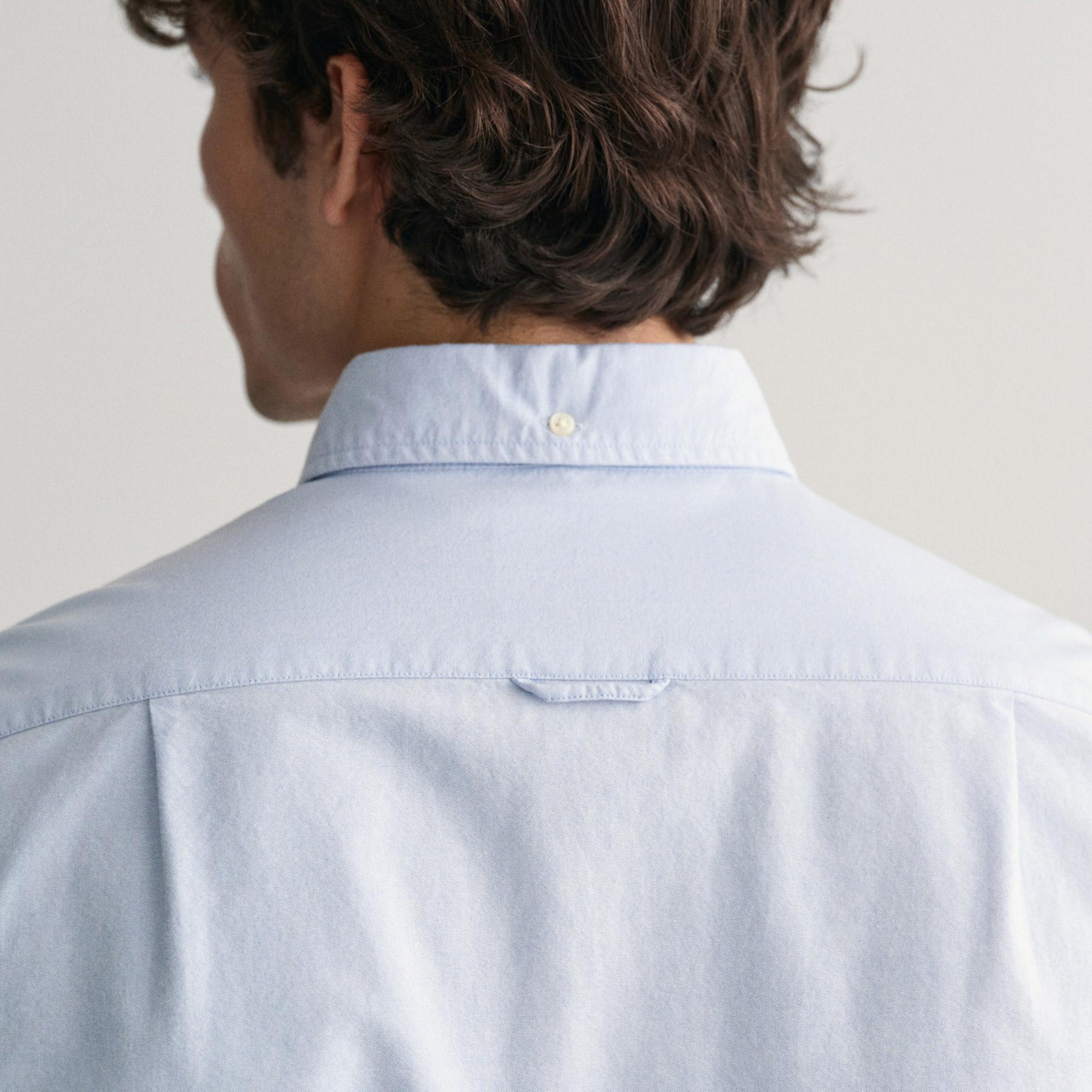 GANT Erkek Mavi Slim Fit Düğmeli Yaka Gömlek