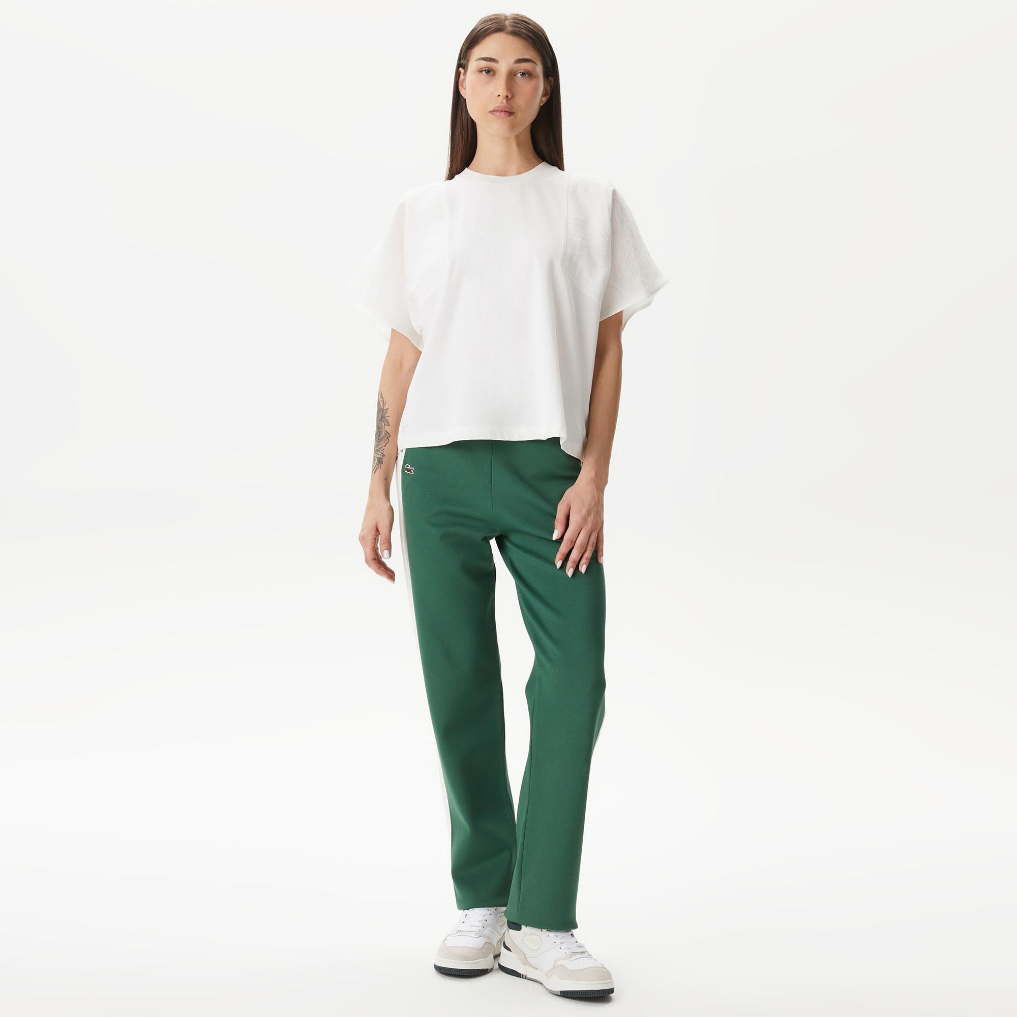 Kadın Loose Fit Bisiklet Yaka Beyaz Modal Karışımlı T-Shirt