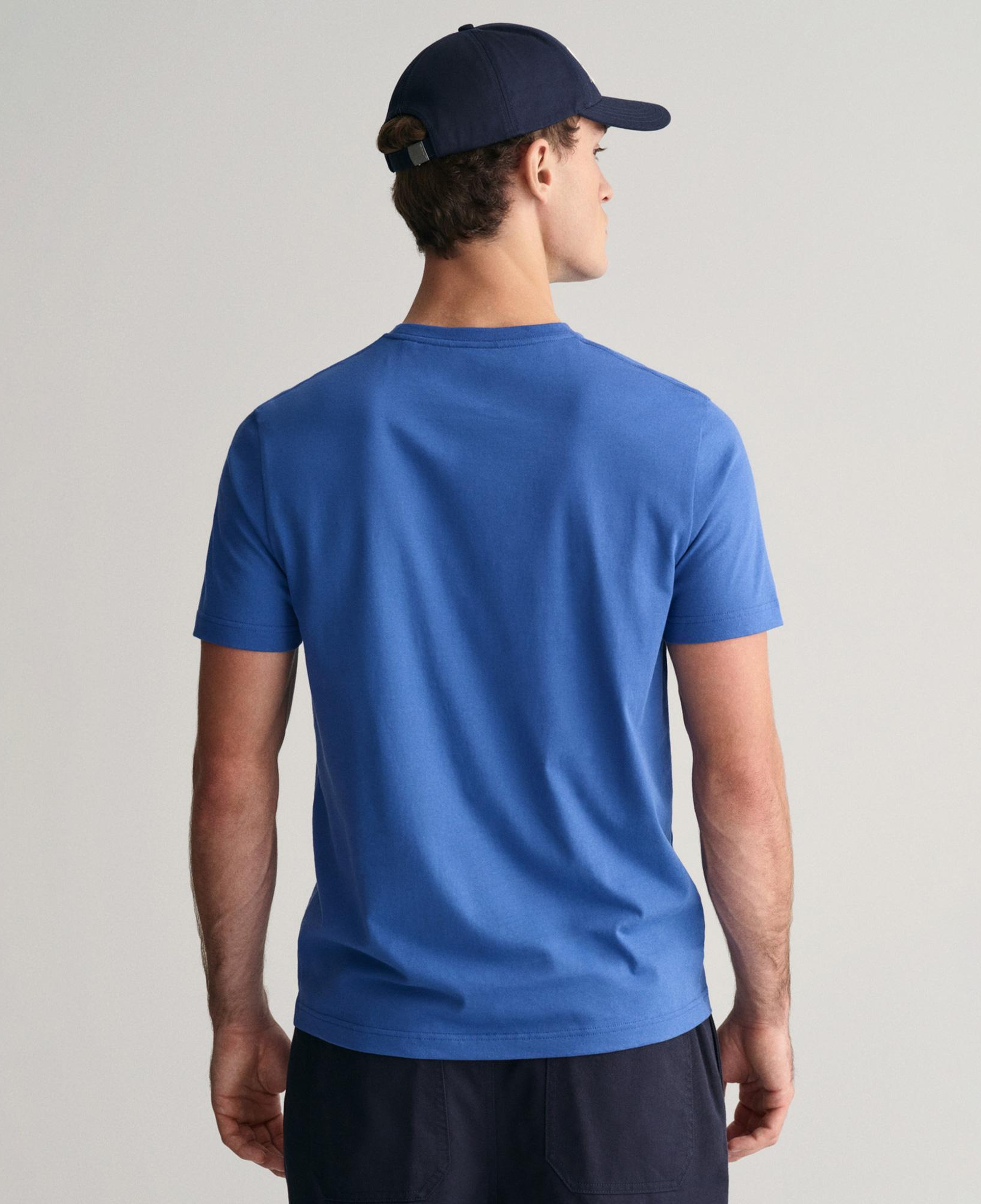 GANT Erkek Mavi Regular Fit Bisiklet Yaka T-Shirt