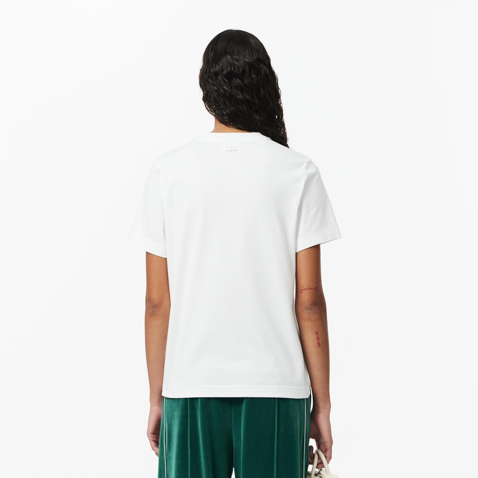 Kadın Regular Fit Bisiklet Yaka Beyaz T-Shirt