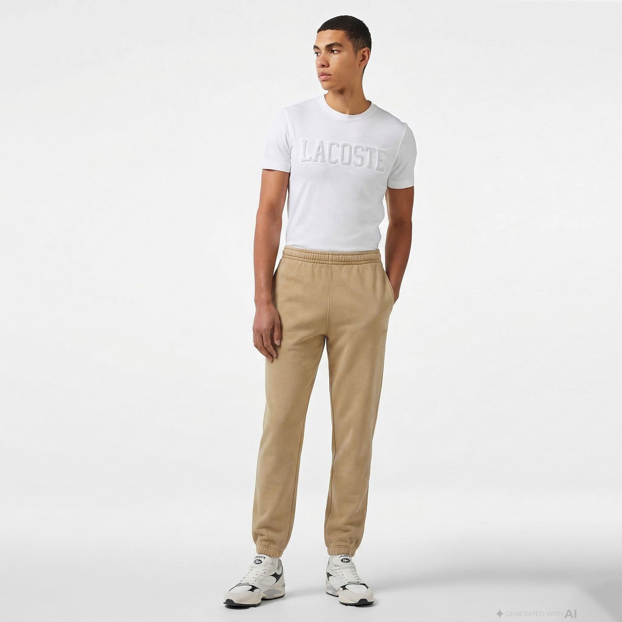 Unisex Regular Fit Bej Eşofman Altı