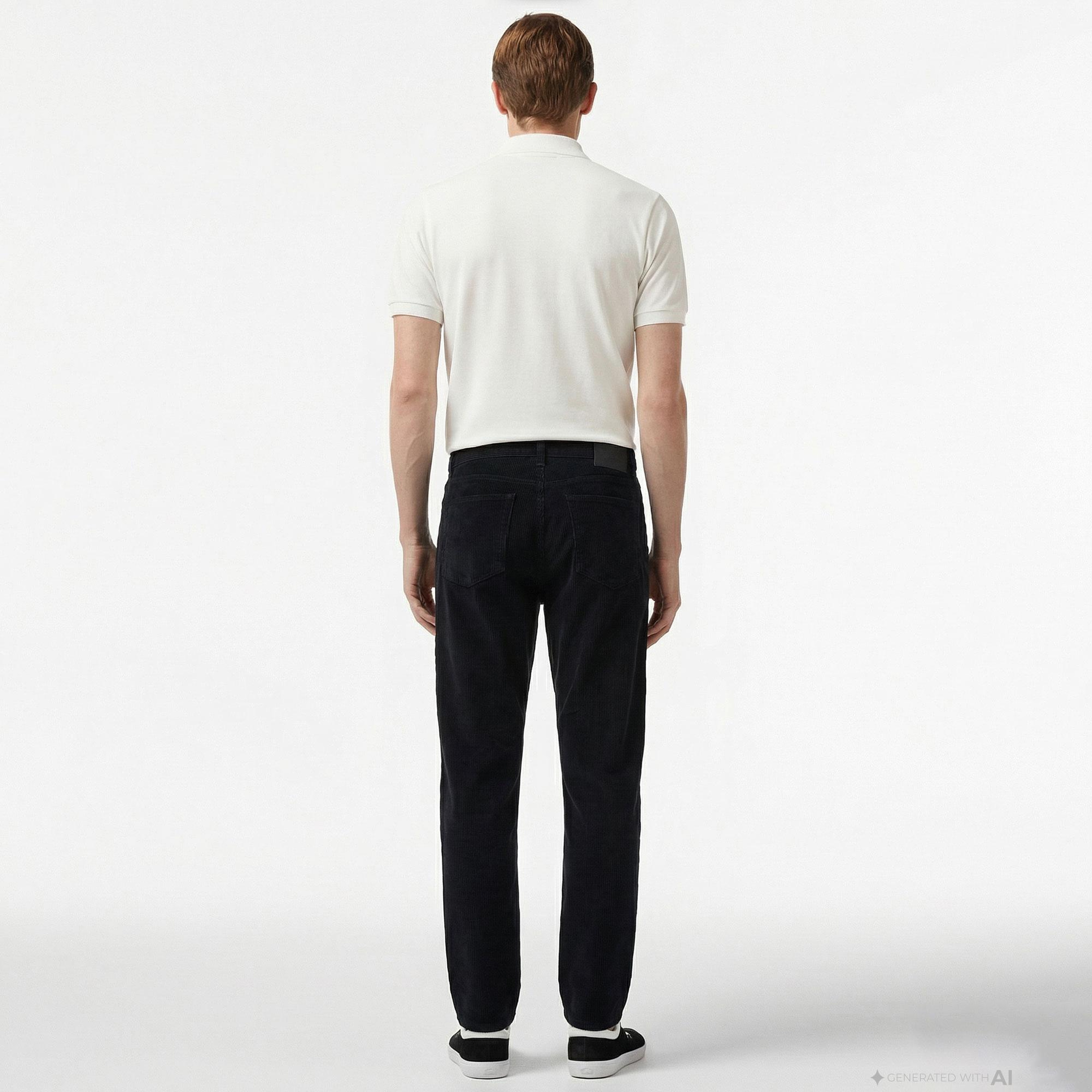 Erkek Straight Fit Casual Siyah Pantolon