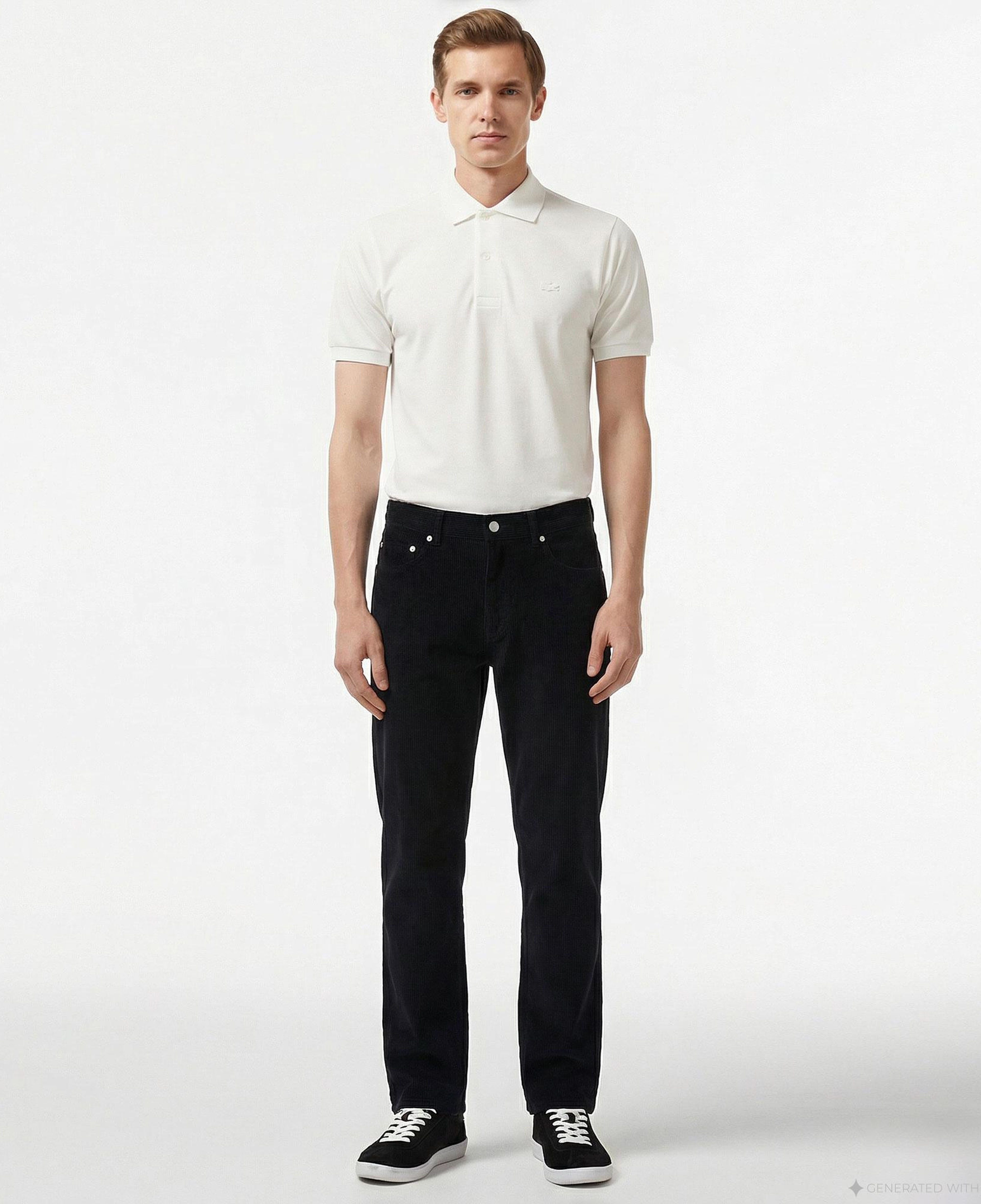 Erkek Straight Fit Casual Siyah Pantolon