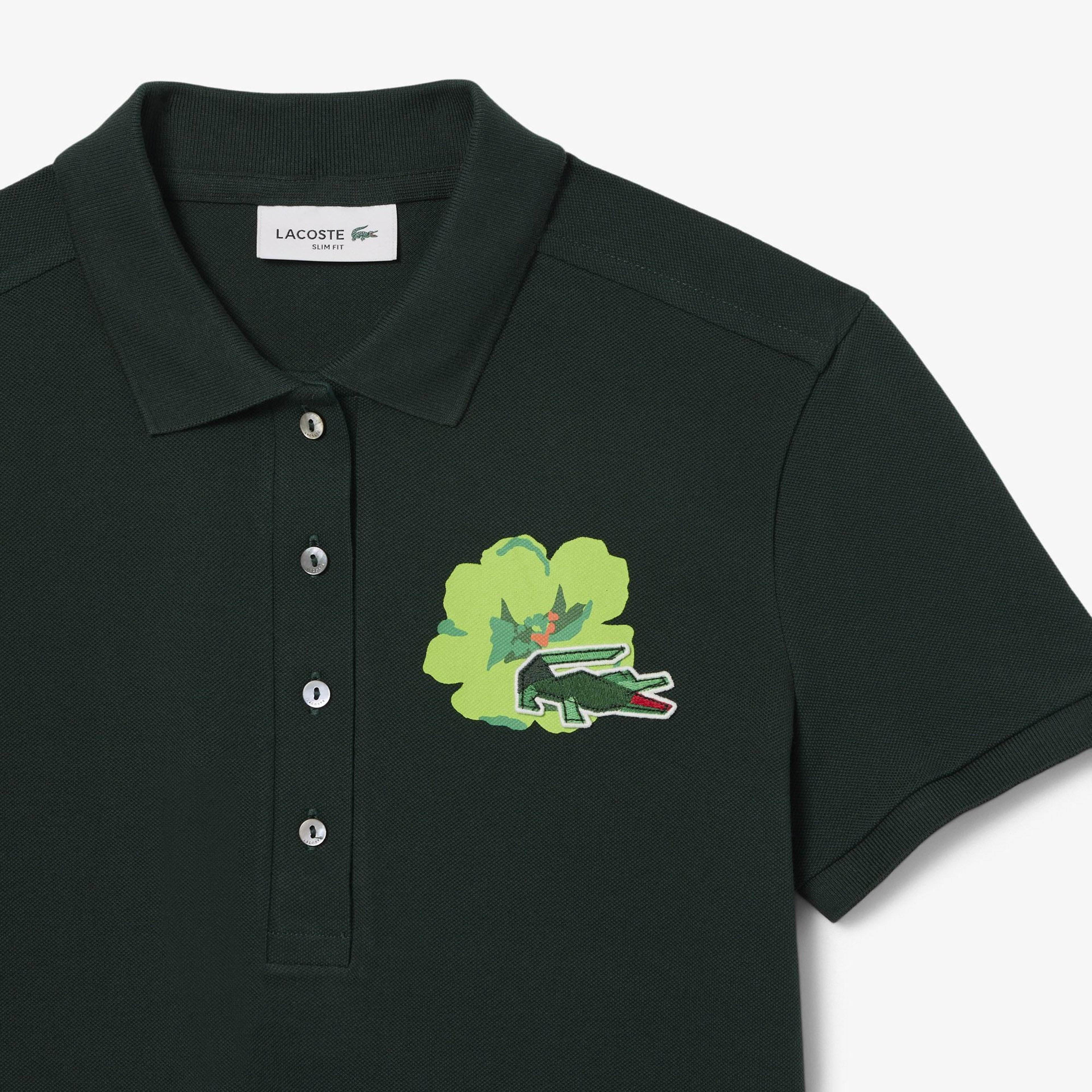 Kadın Slim Fit Koyu Yeşil Polo