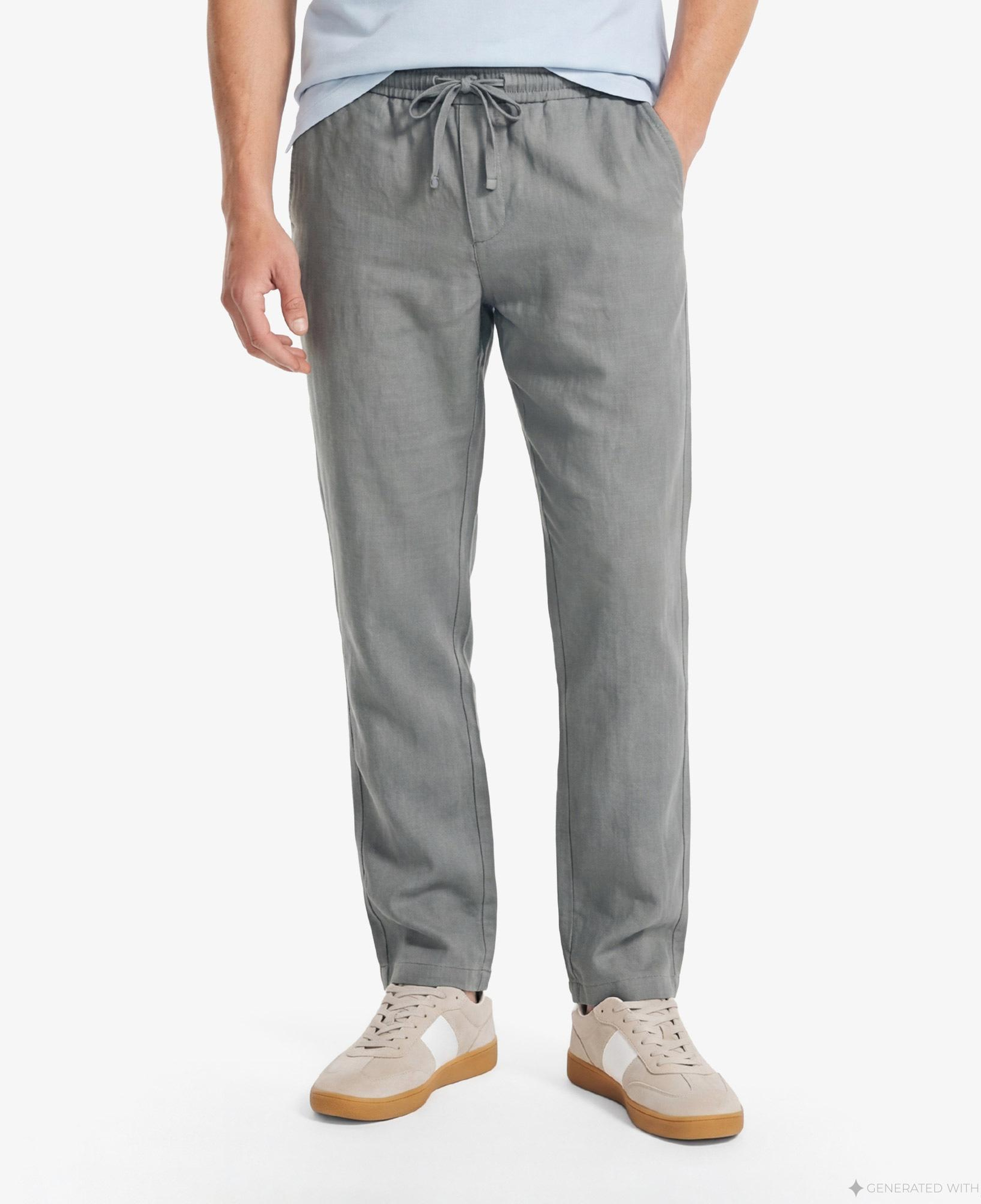 Nautica Erkek Yeşil Regular Fit Keten Pantolon