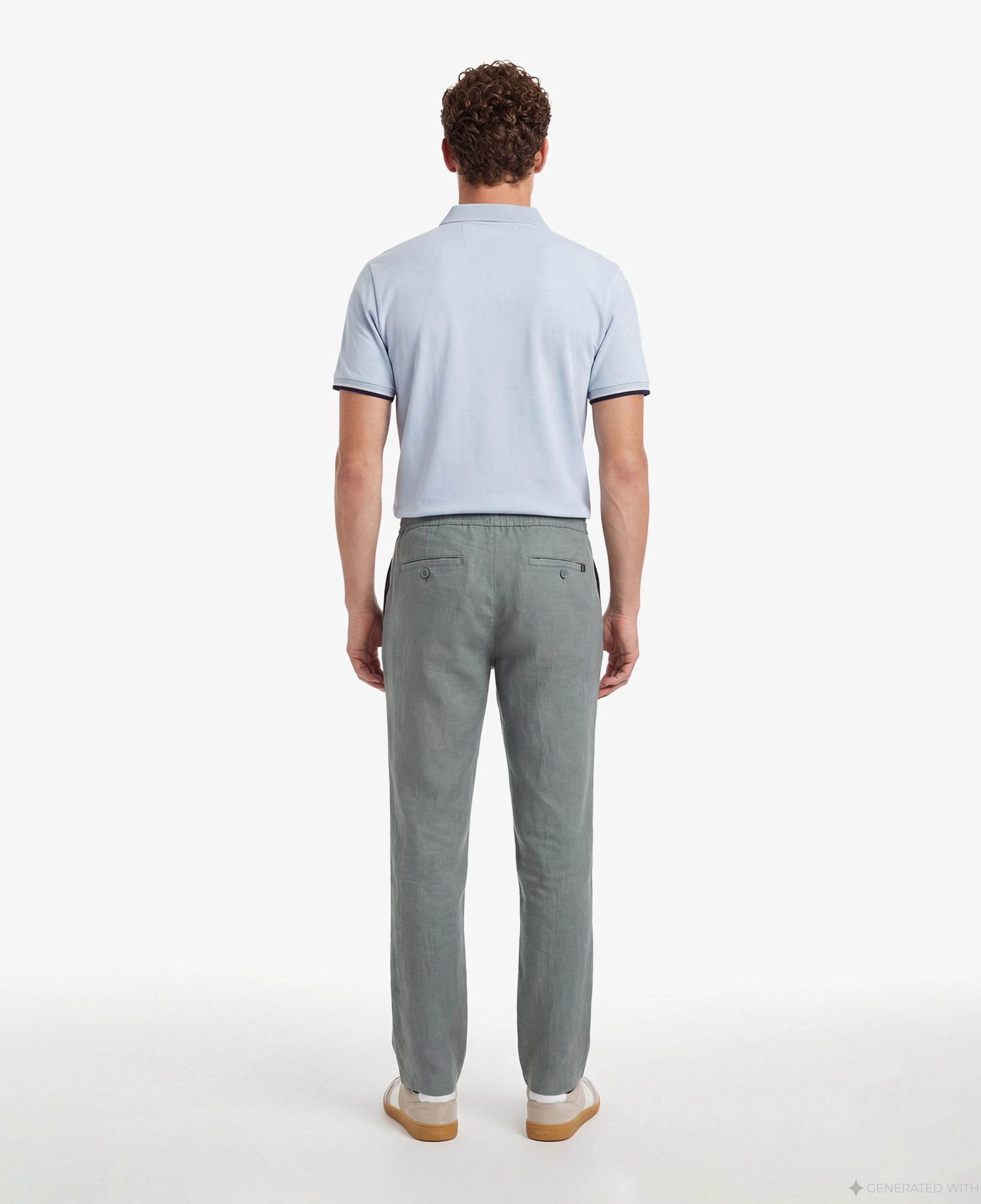 Nautica Erkek Yeşil Regular Fit Keten Pantolon