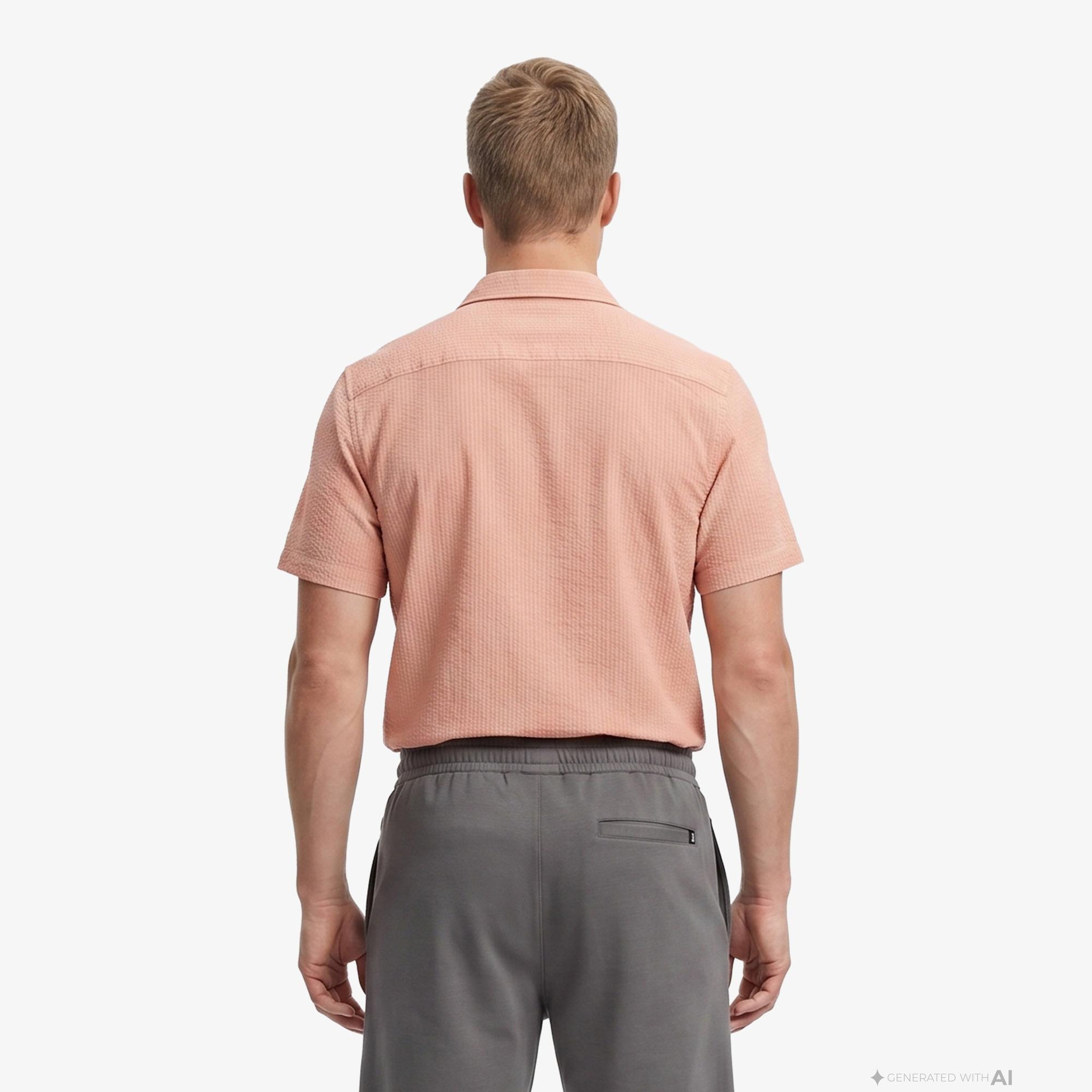 Nautica Erkek Turuncu Regular Fit Kısa Kollu Gömlek