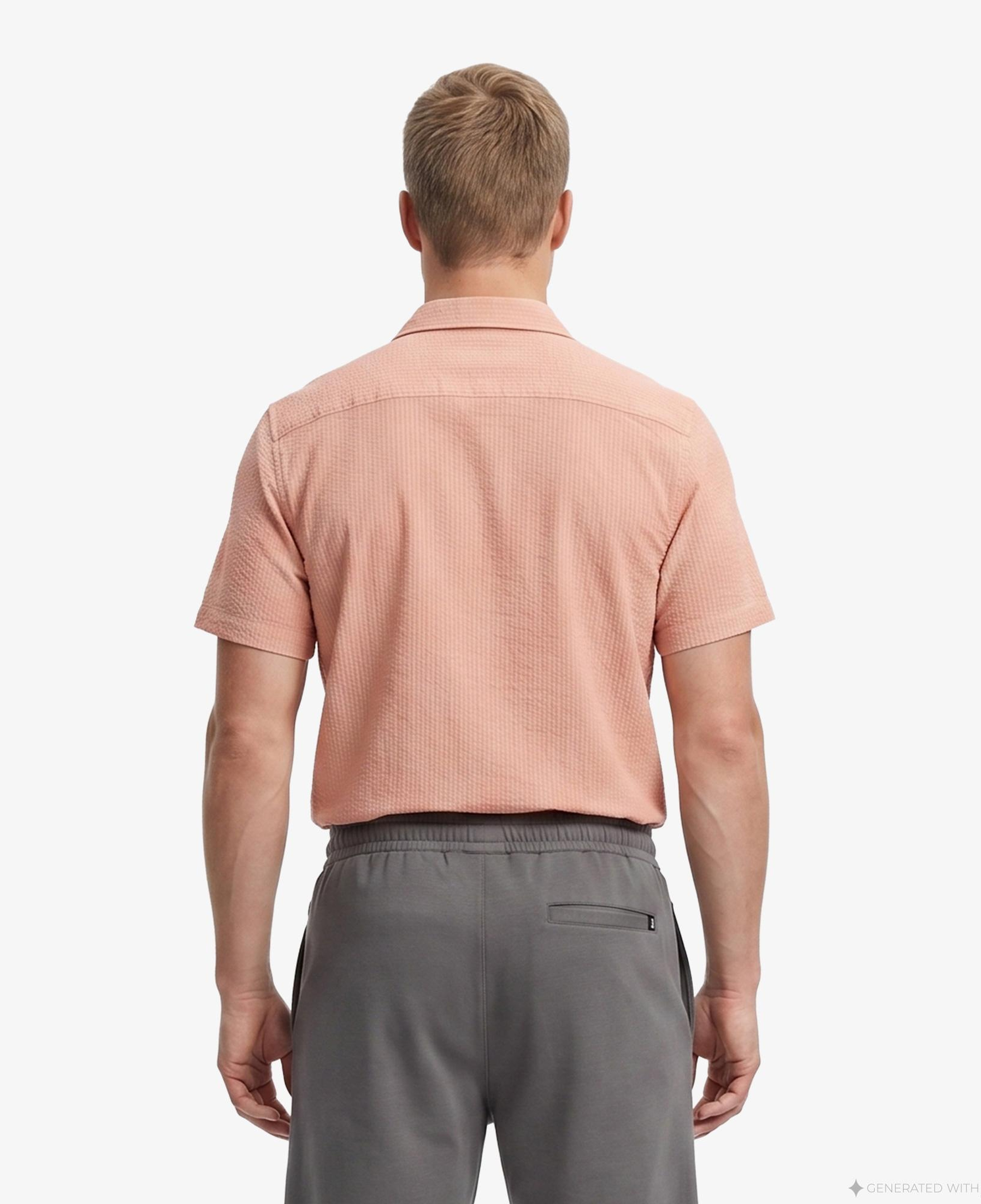 Nautica Erkek Turuncu Regular Fit Kısa Kollu Gömlek