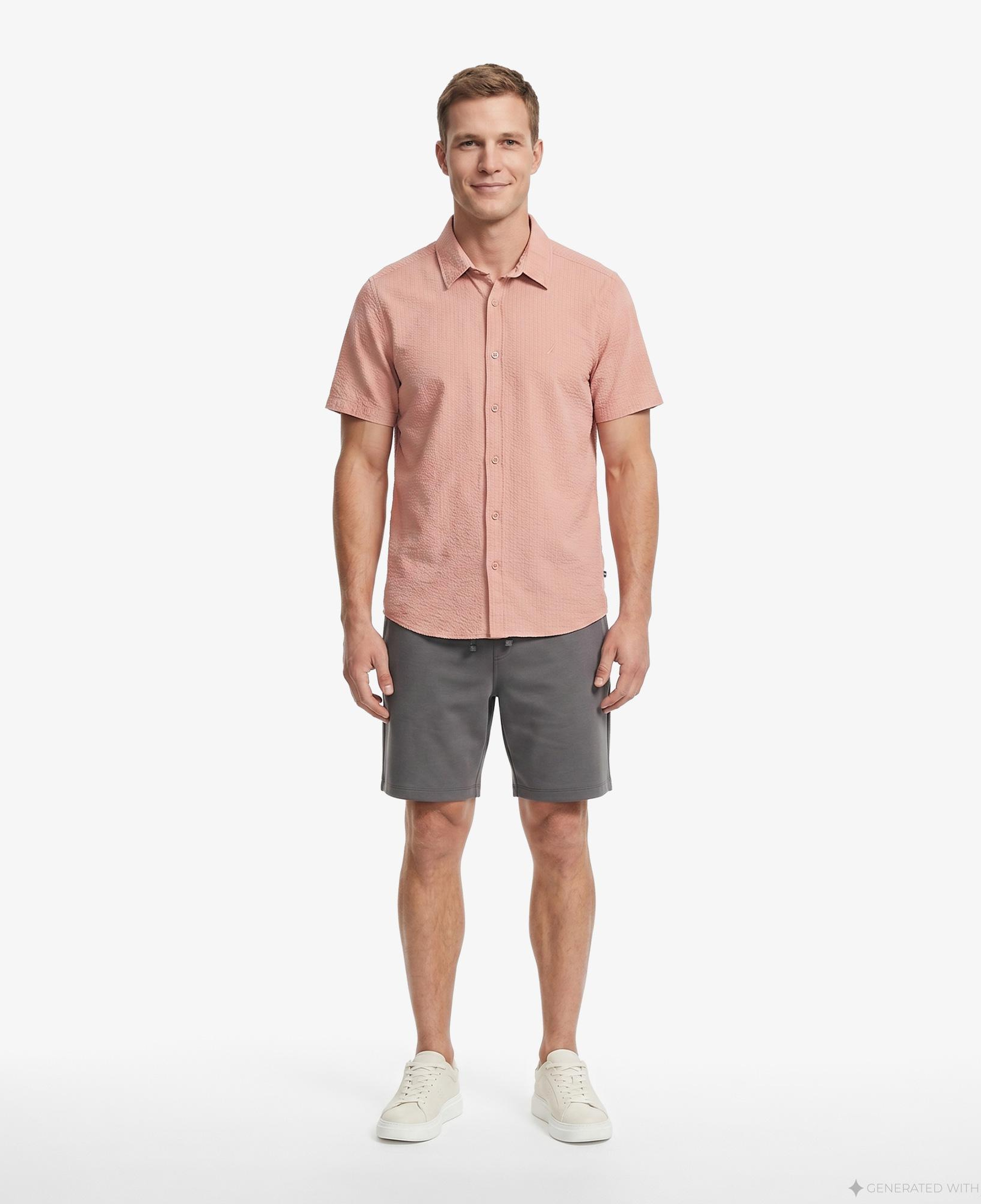 Nautica Erkek Turuncu Regular Fit Kısa Kollu Gömlek