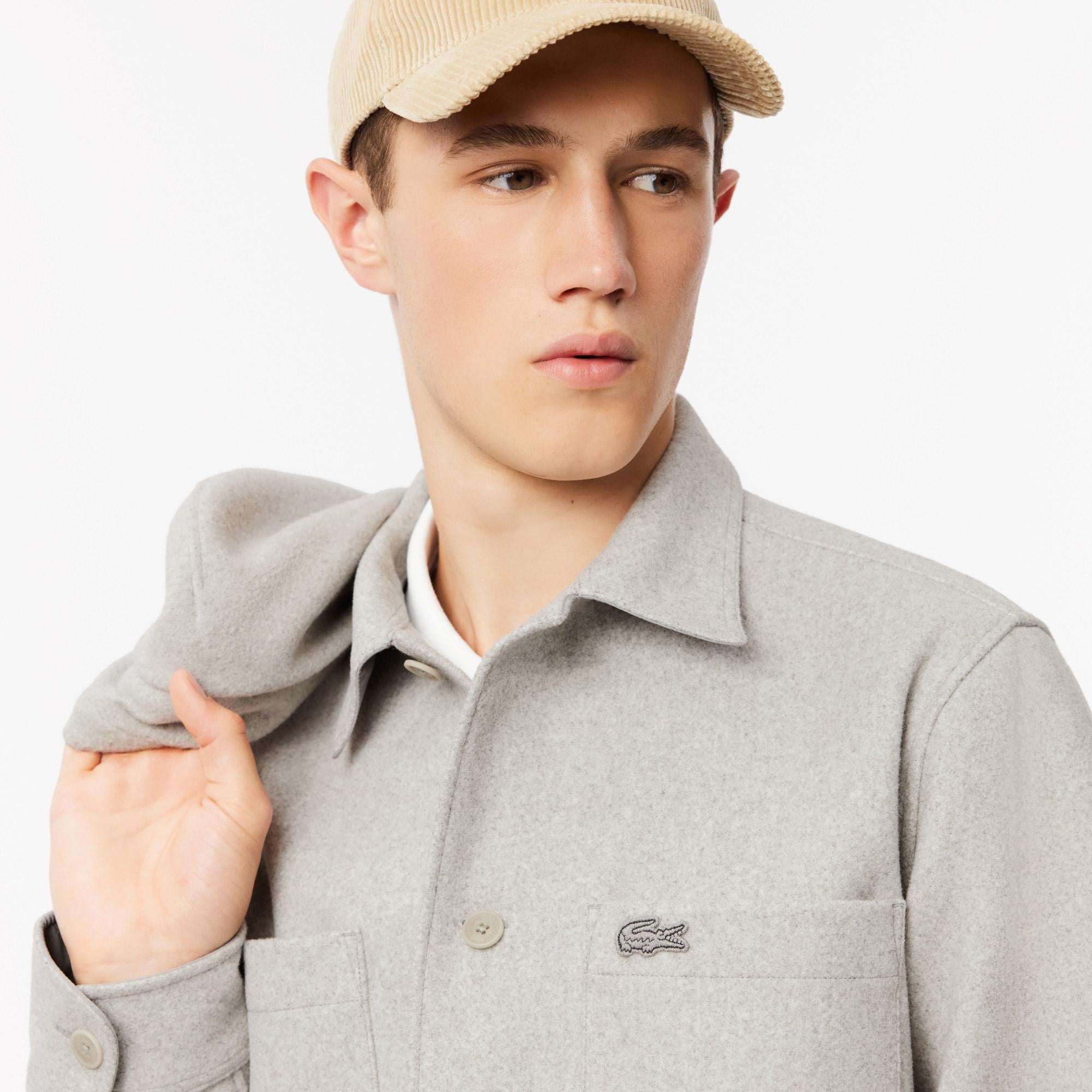 Erkek Oversize Fit Gri Gömlek