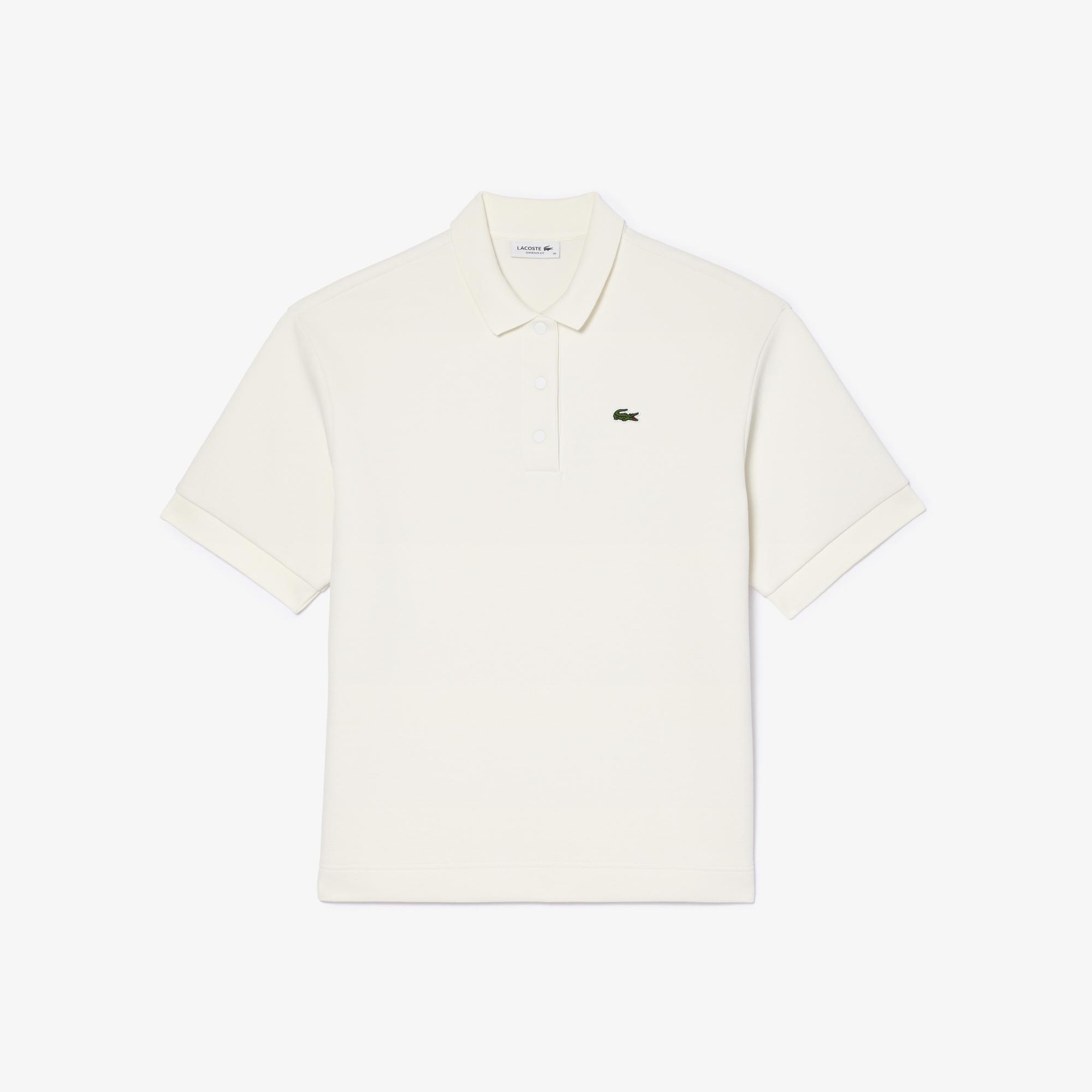 Kadın Oversize Fit Beyaz Polo