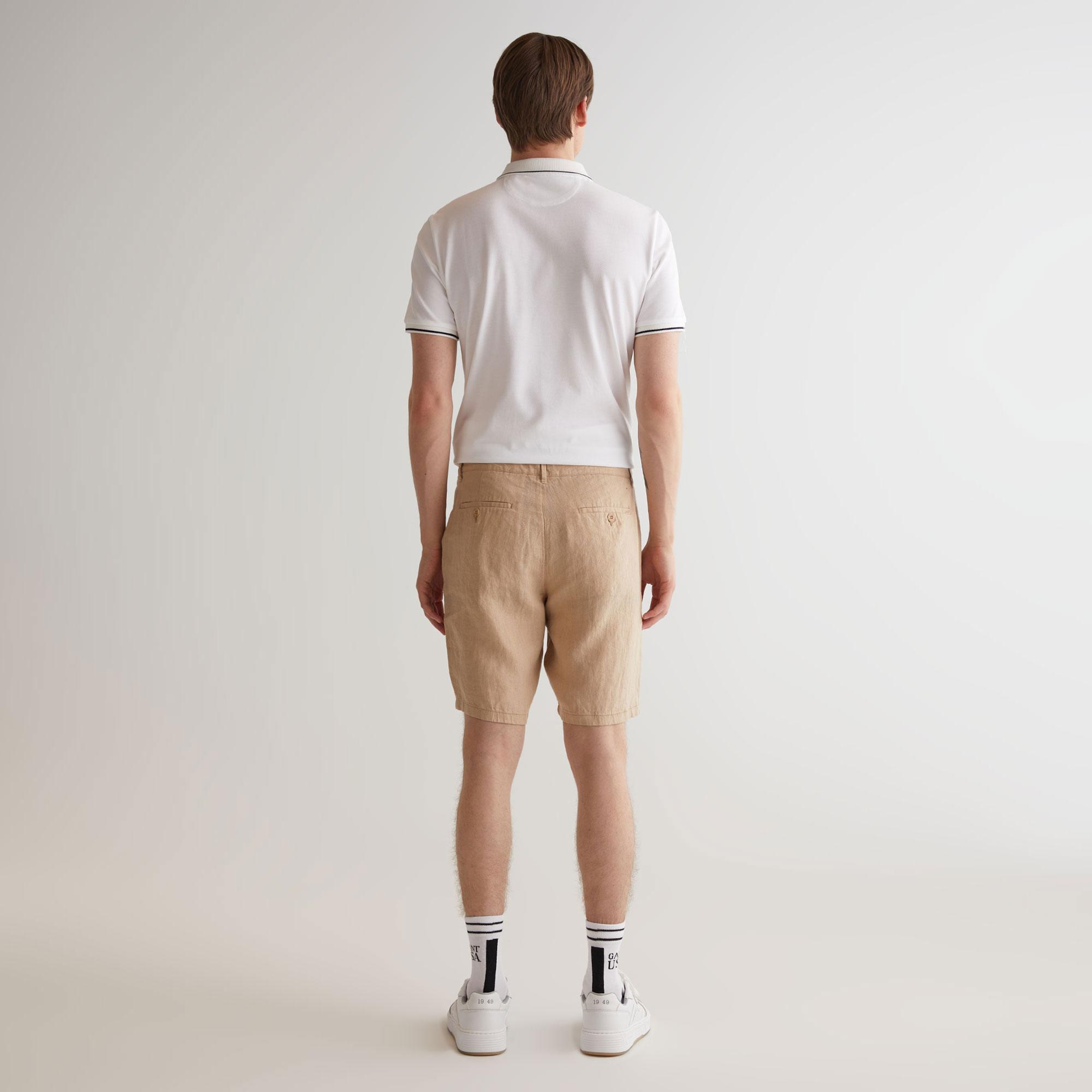 GANT Erkek Bej Relaxed Fit Keten Şort