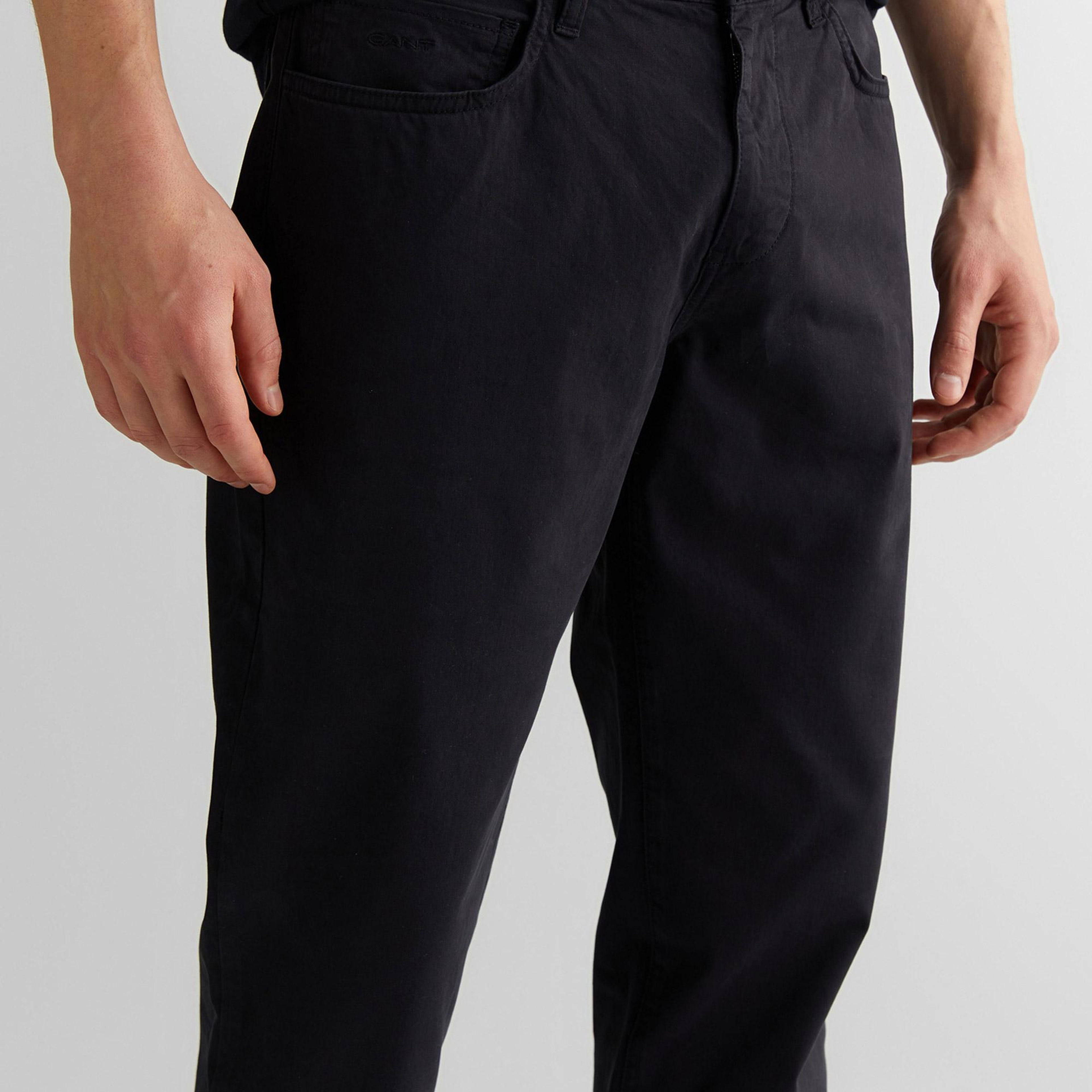 GANT Erkek Siyah Regular Fit Pantolon