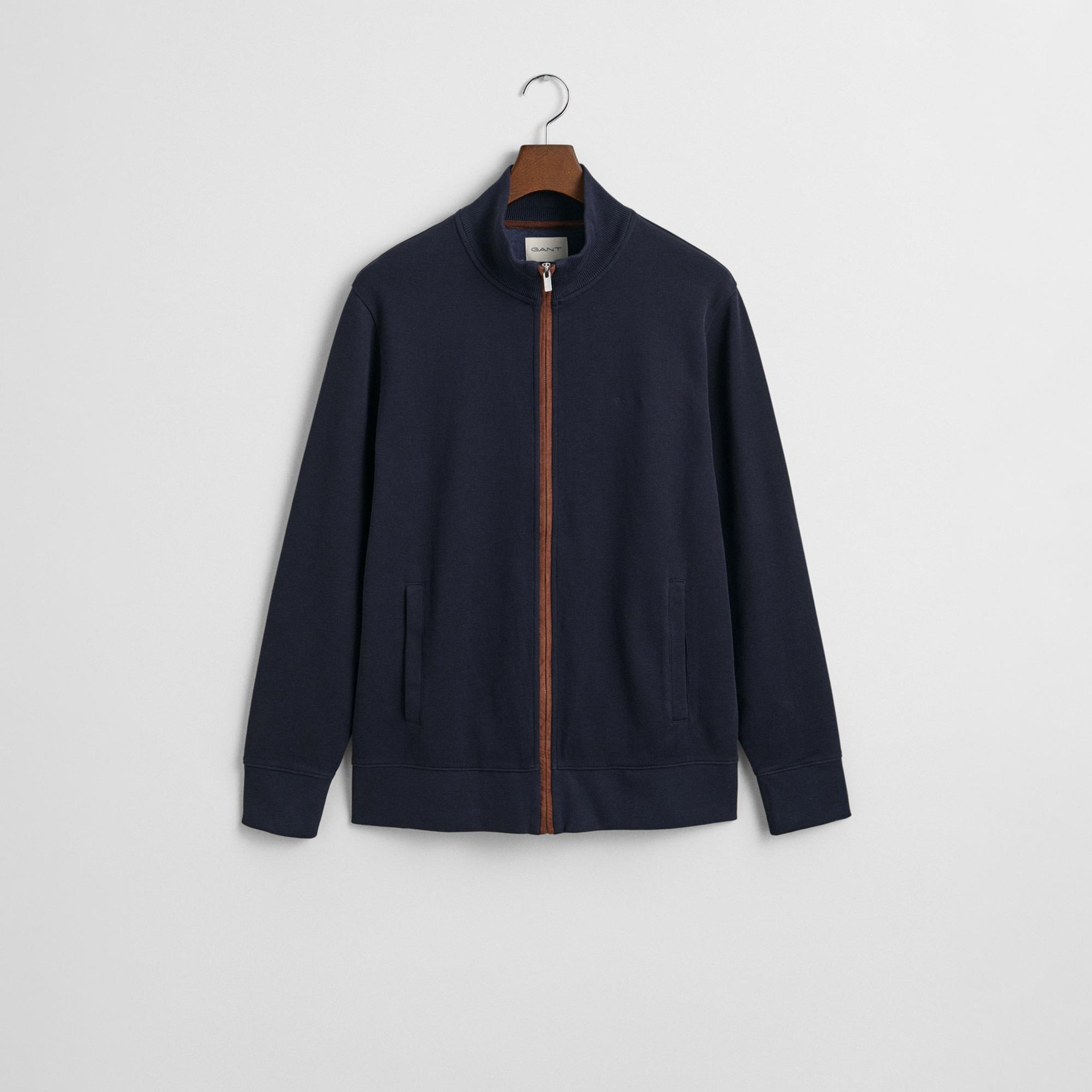 GANT Erkek Lacivert Regular Fit Fermuarlı Hırka