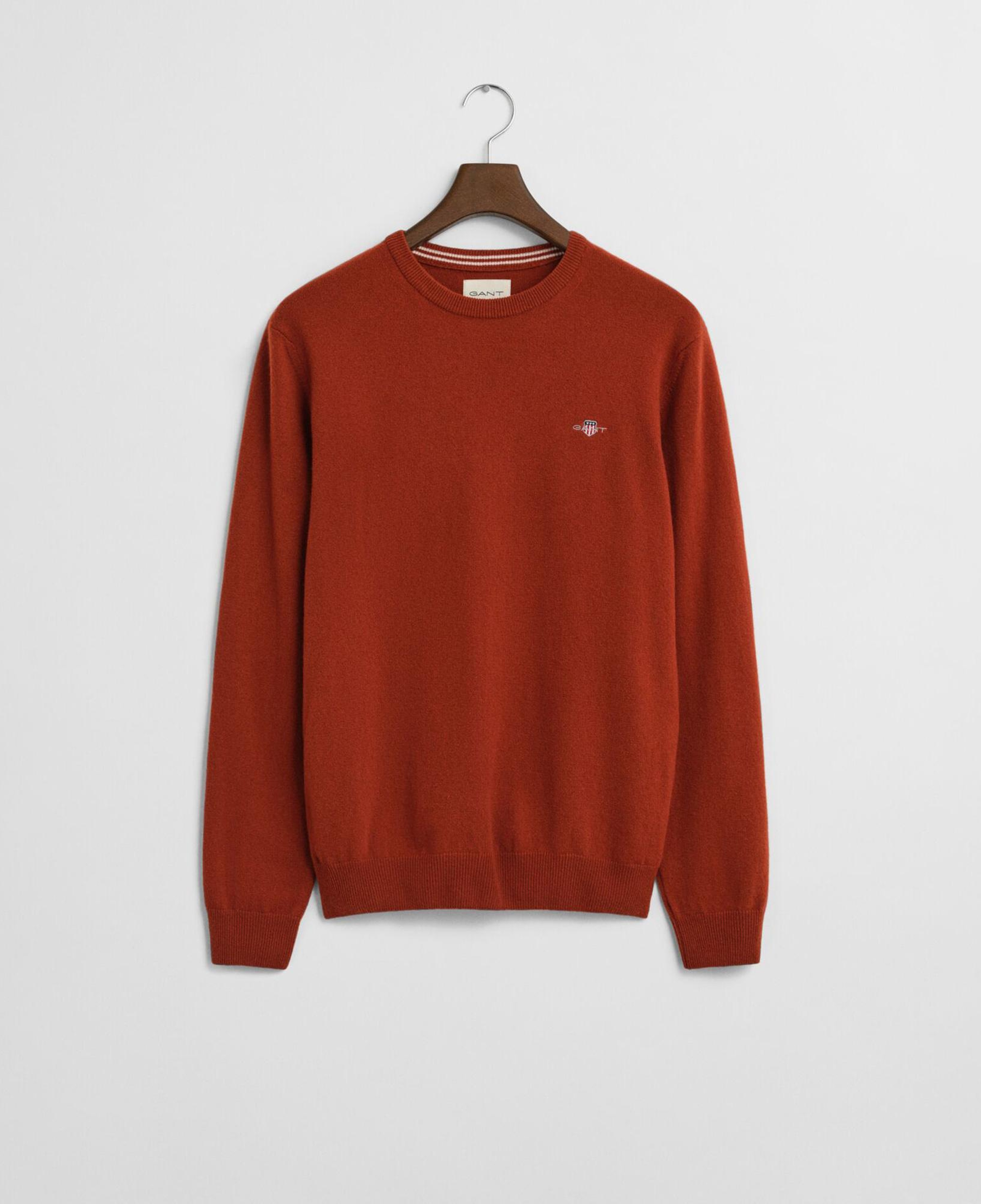 GANT Erkek Kırmızı Regular Fit Bisiklet Yaka Yün Kazak