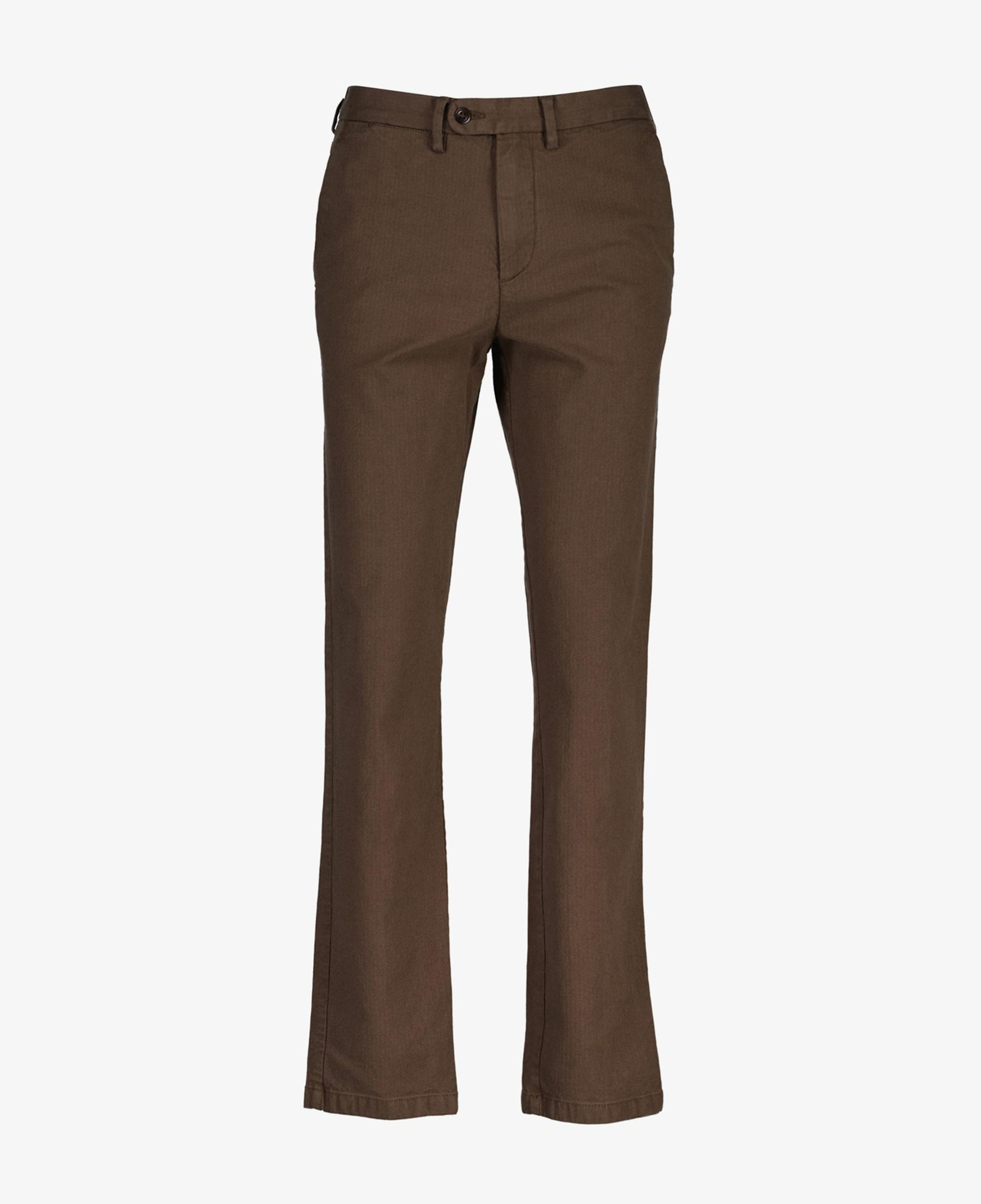 GANT Erkek Kahverengi Slim Fit Casual Herringbone Pantolon