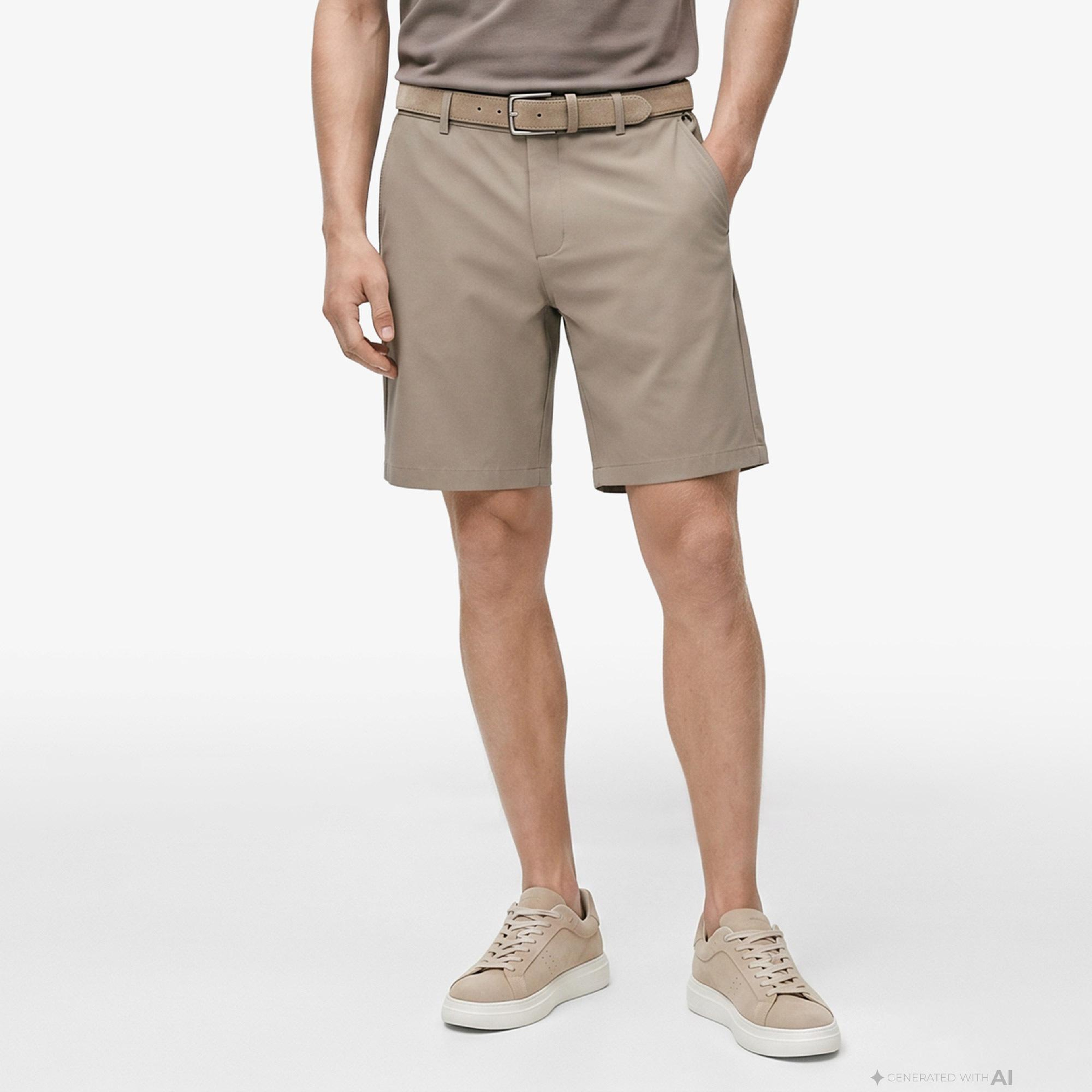 Nautica Erkek Bej Regular Fit Su İtici Şort