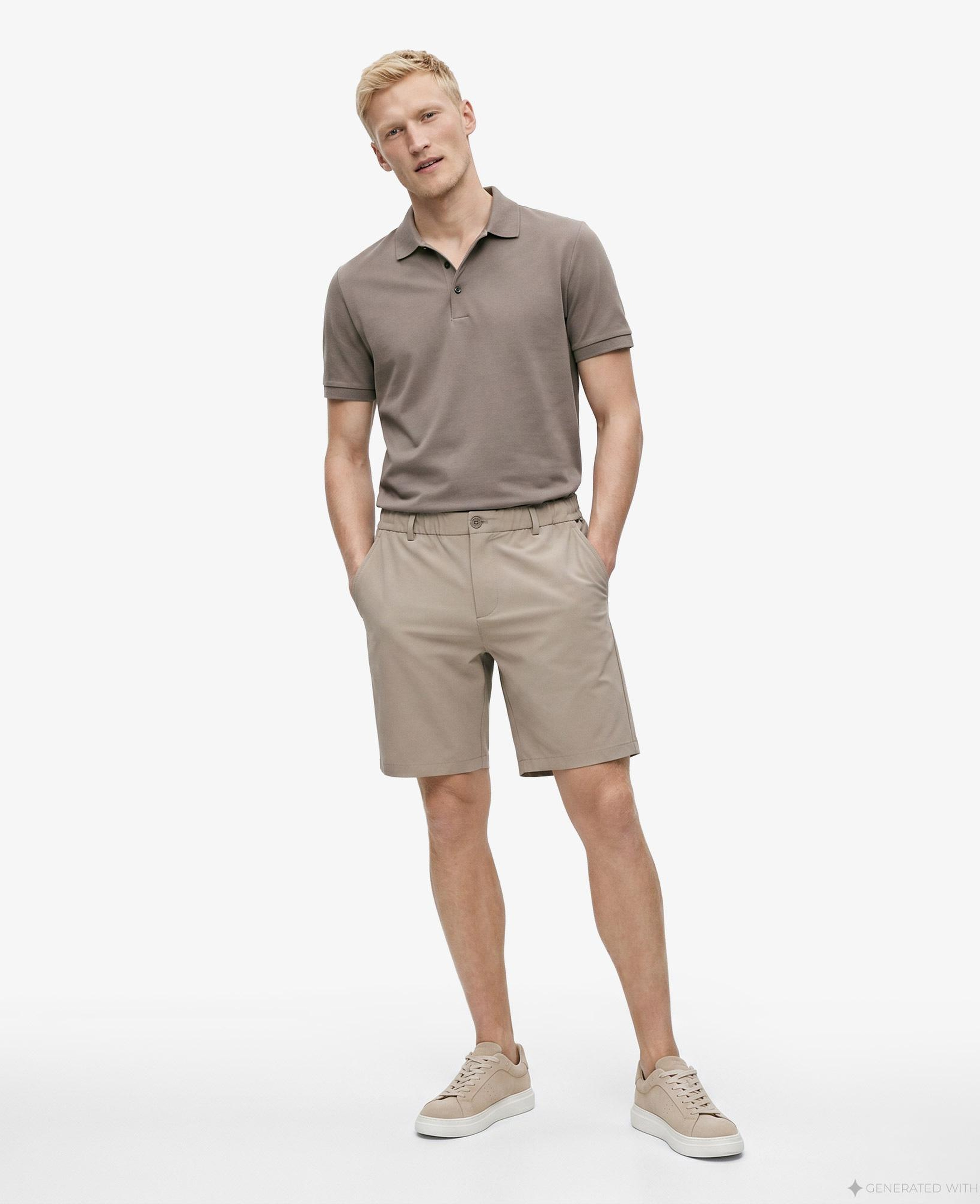 Nautica Erkek Bej Regular Fit Su İtici Şort