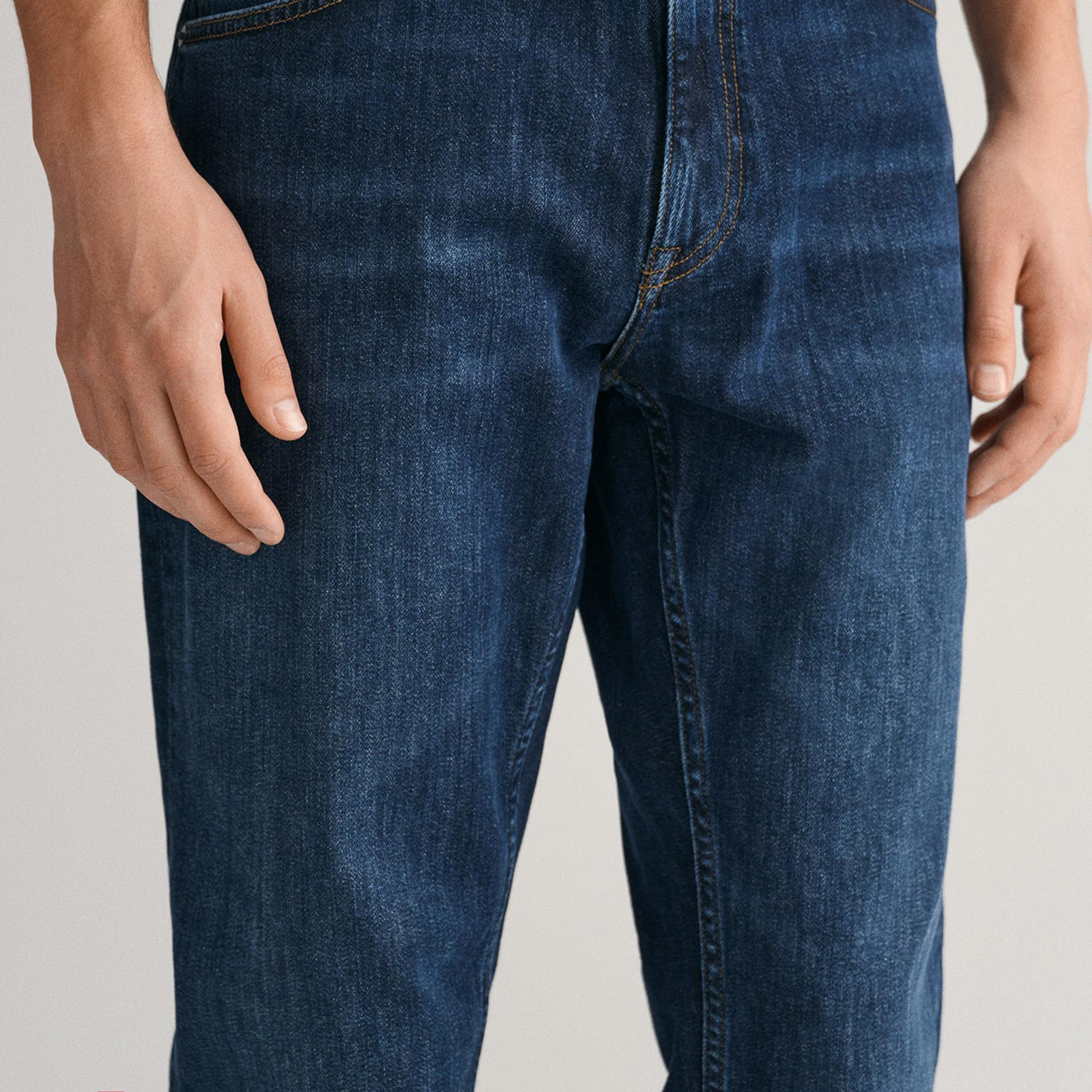 GANT Erkek Lacivert Regular Fit Jean Pantolon