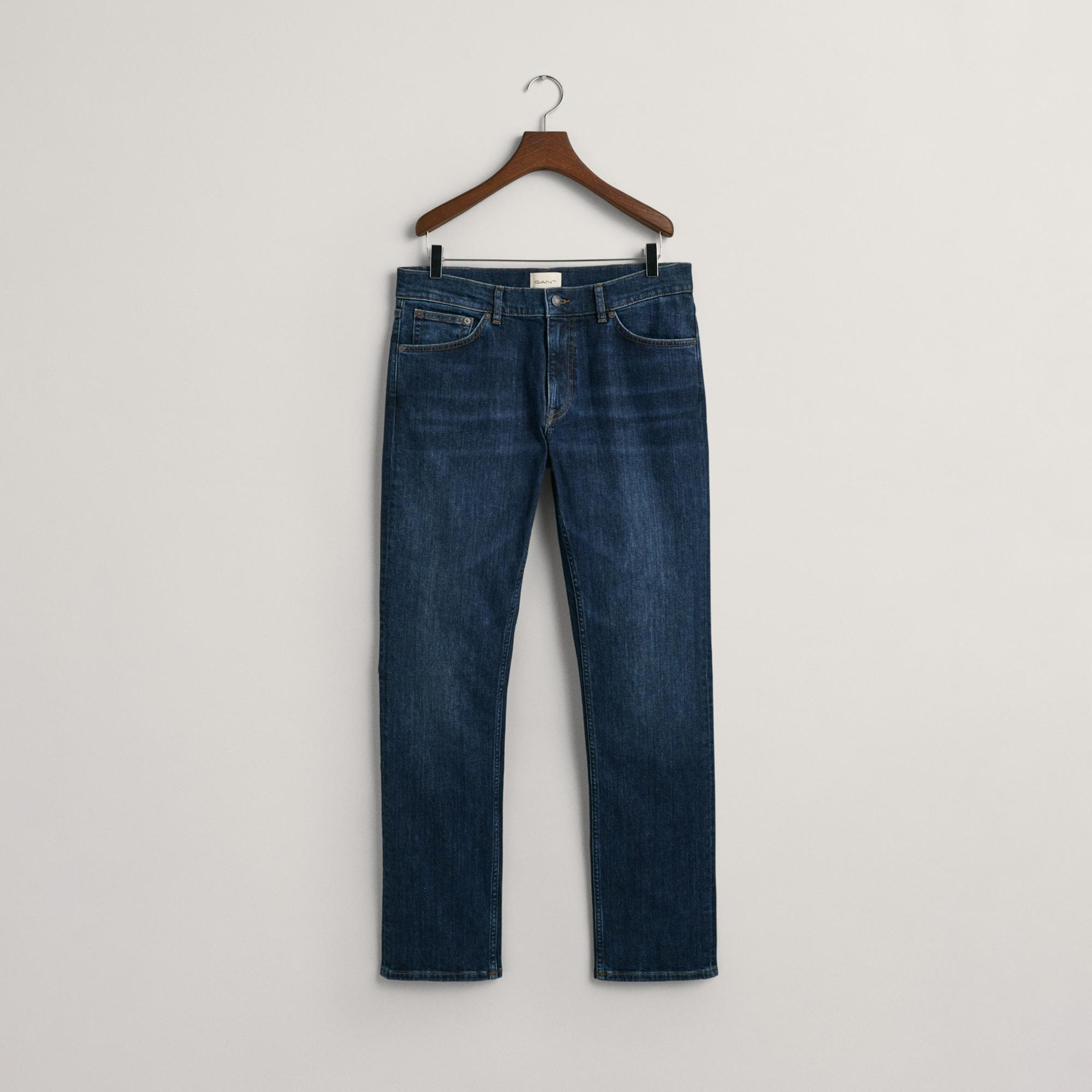 GANT Erkek Lacivert Regular Fit Jean Pantolon