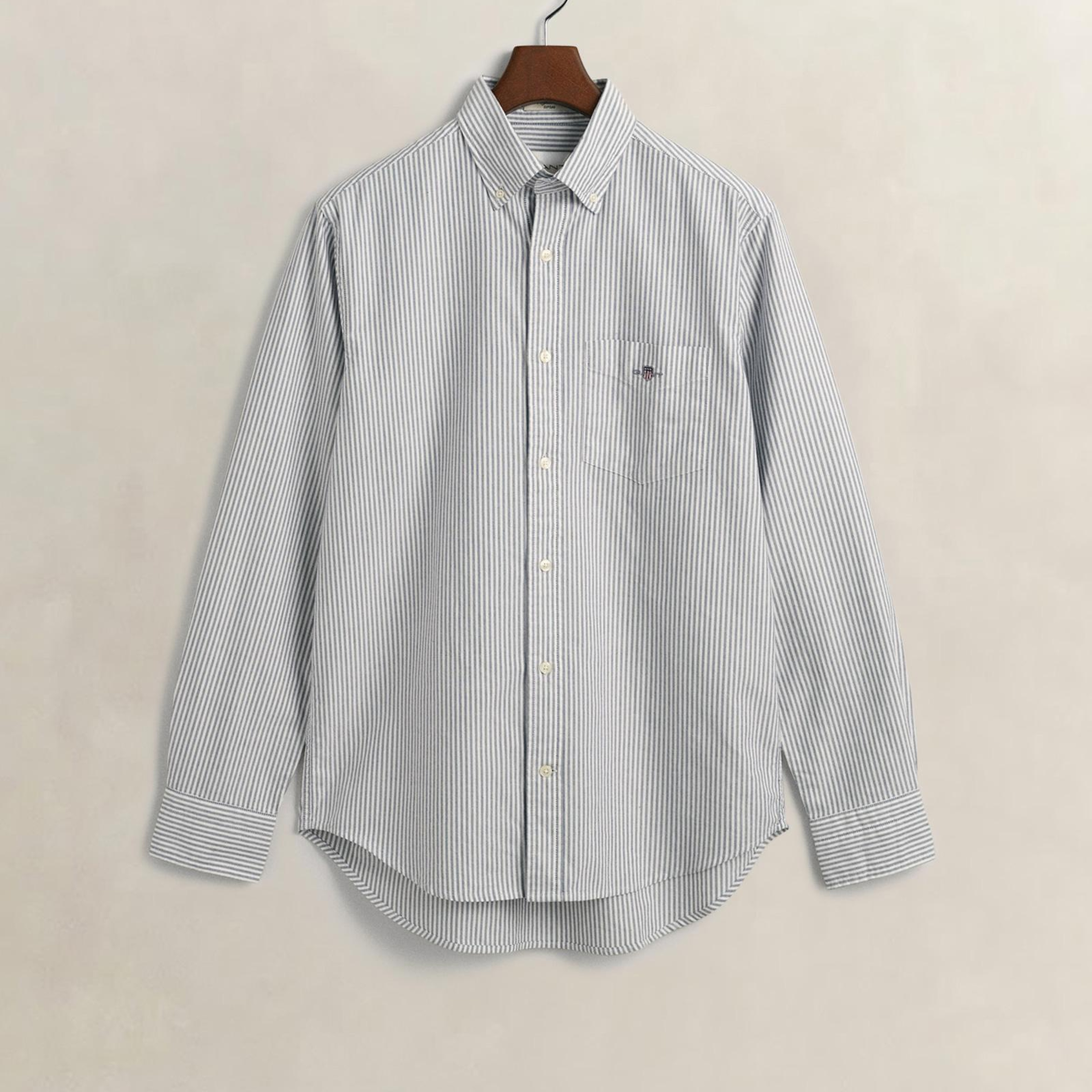 GANT Erkek Mavi Regular Fit Çizgili Oxford Gömlek