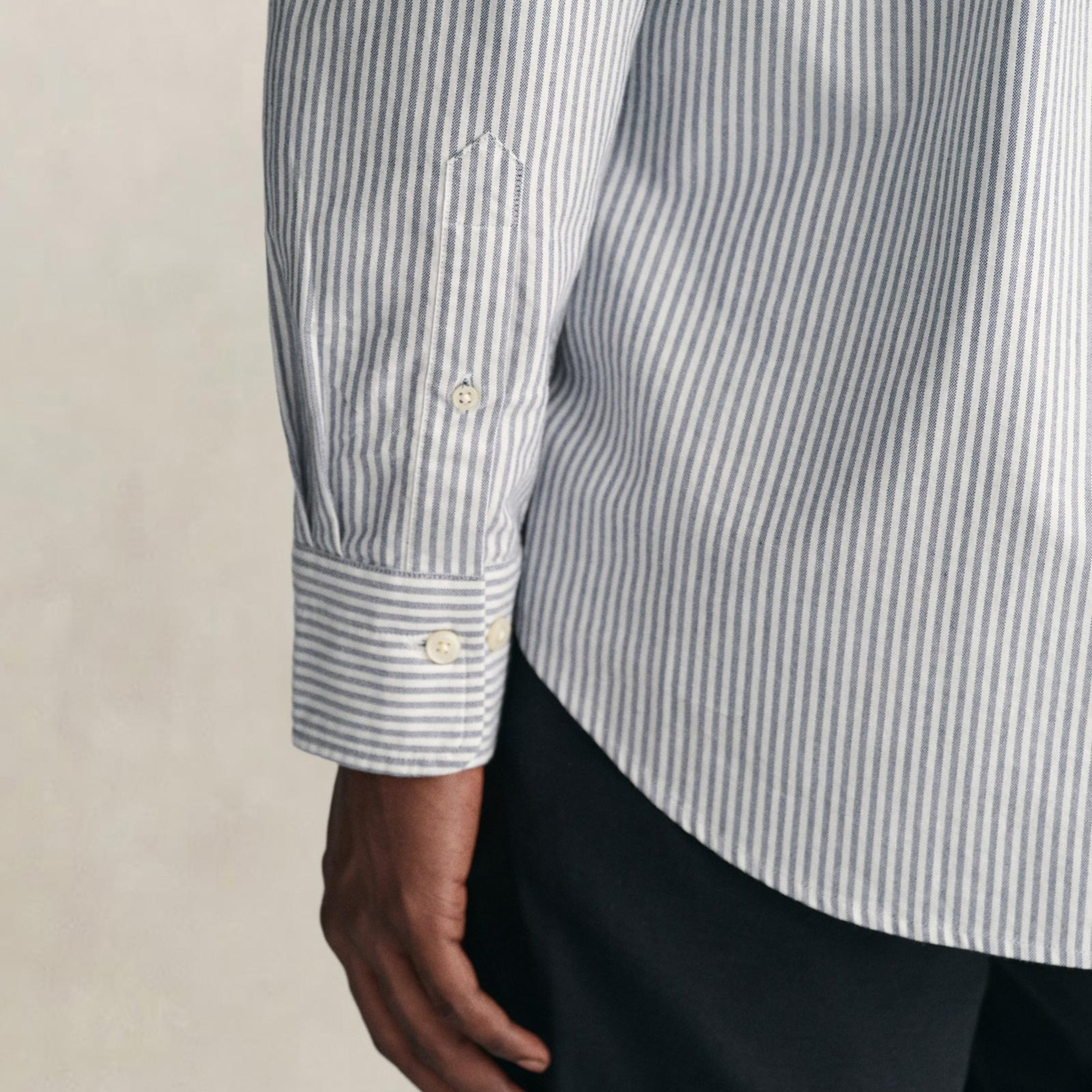 GANT Erkek Mavi Regular Fit Çizgili Oxford Gömlek