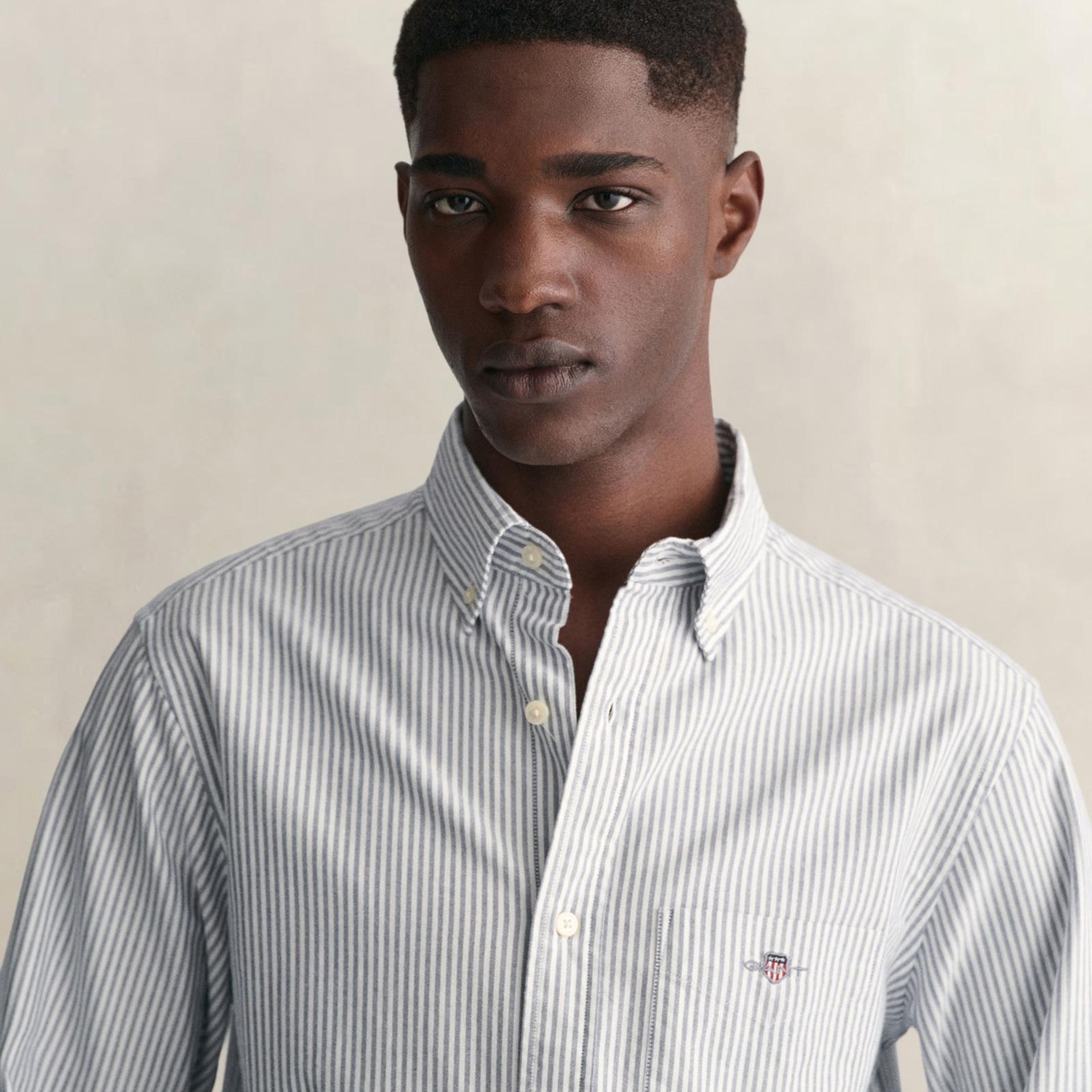 GANT Erkek Mavi Regular Fit Çizgili Oxford Gömlek