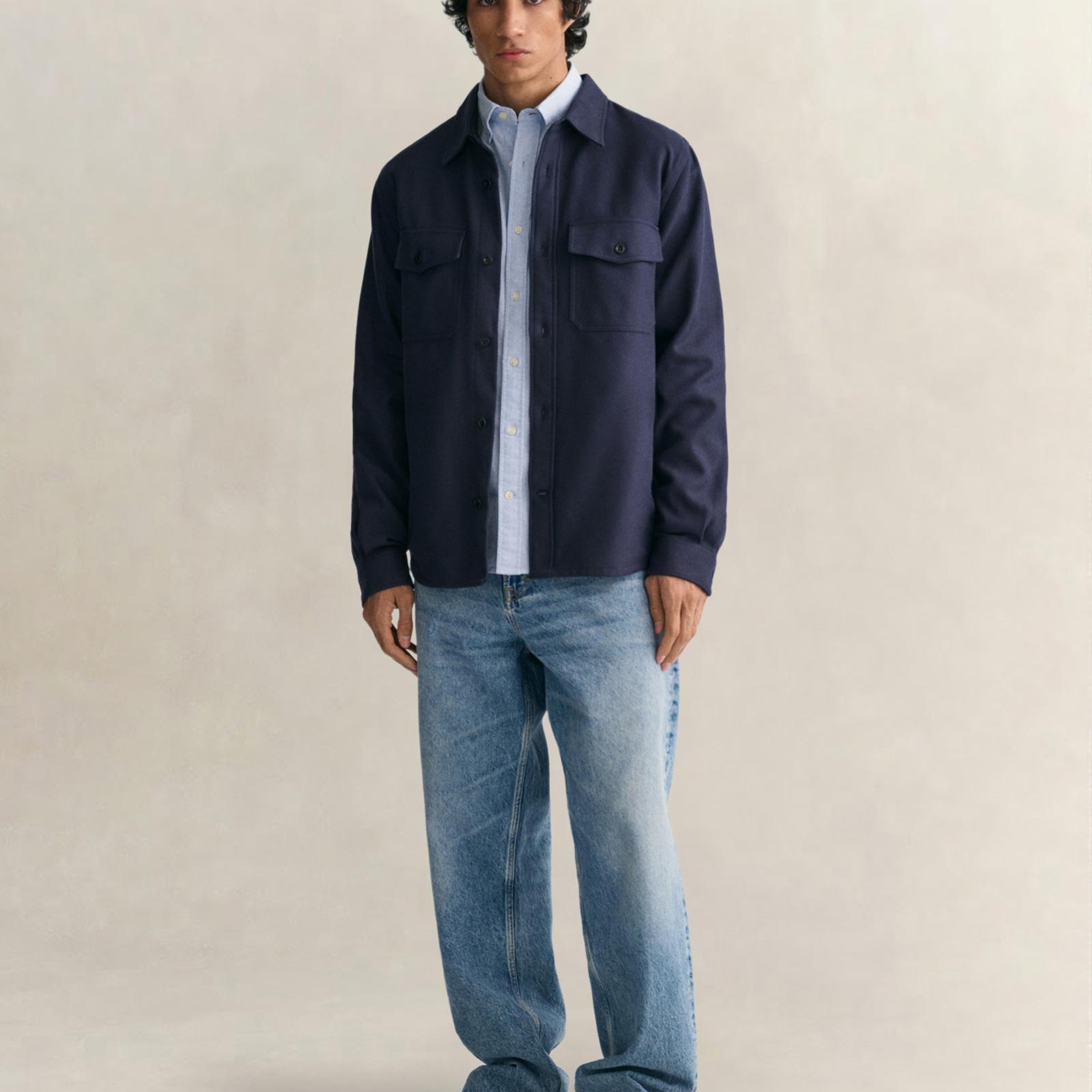 GANT Erkek Mavi Slim Fit Klasik Yaka Oxford Gömlek