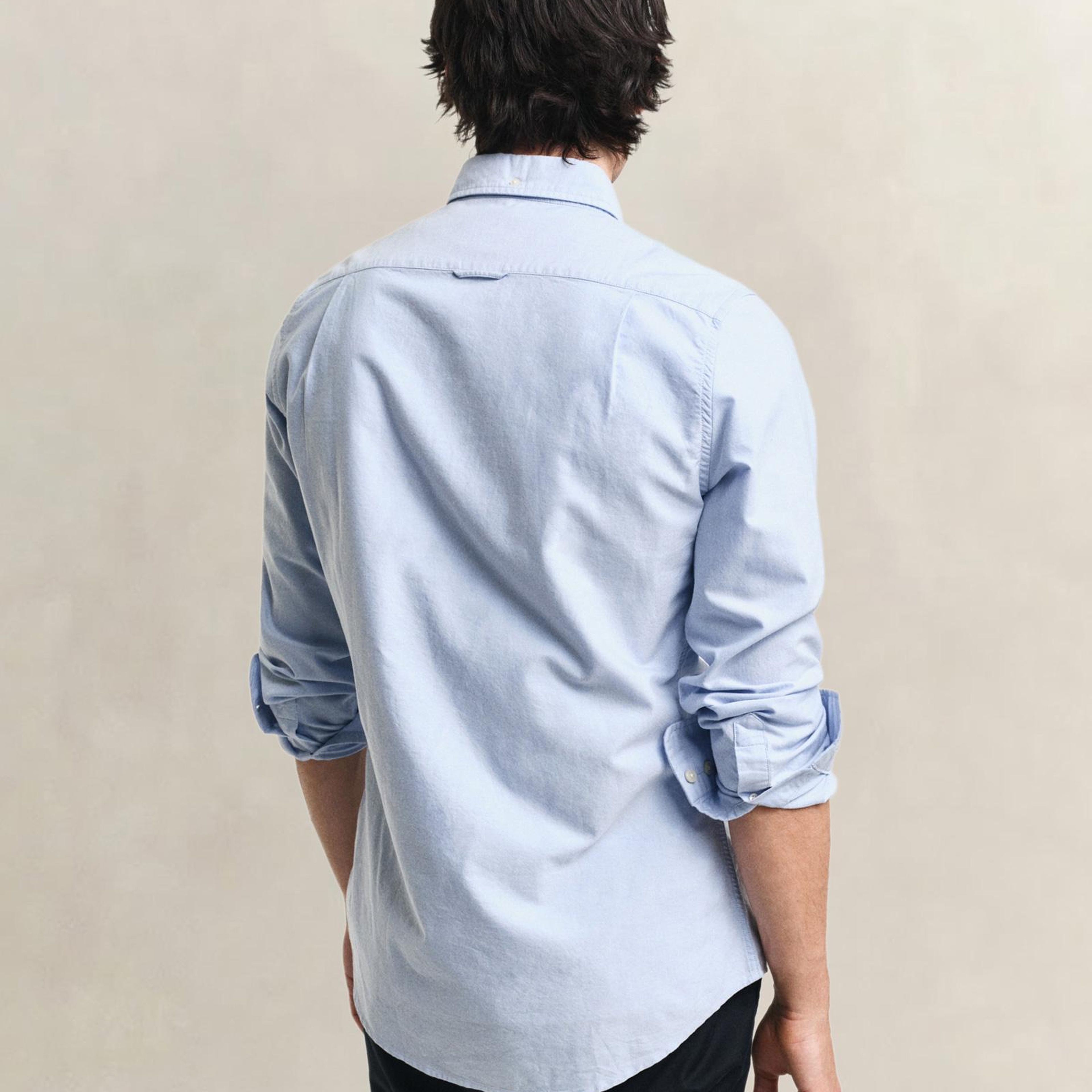GANT Erkek Mavi Slim Fit Klasik Yaka Oxford Gömlek