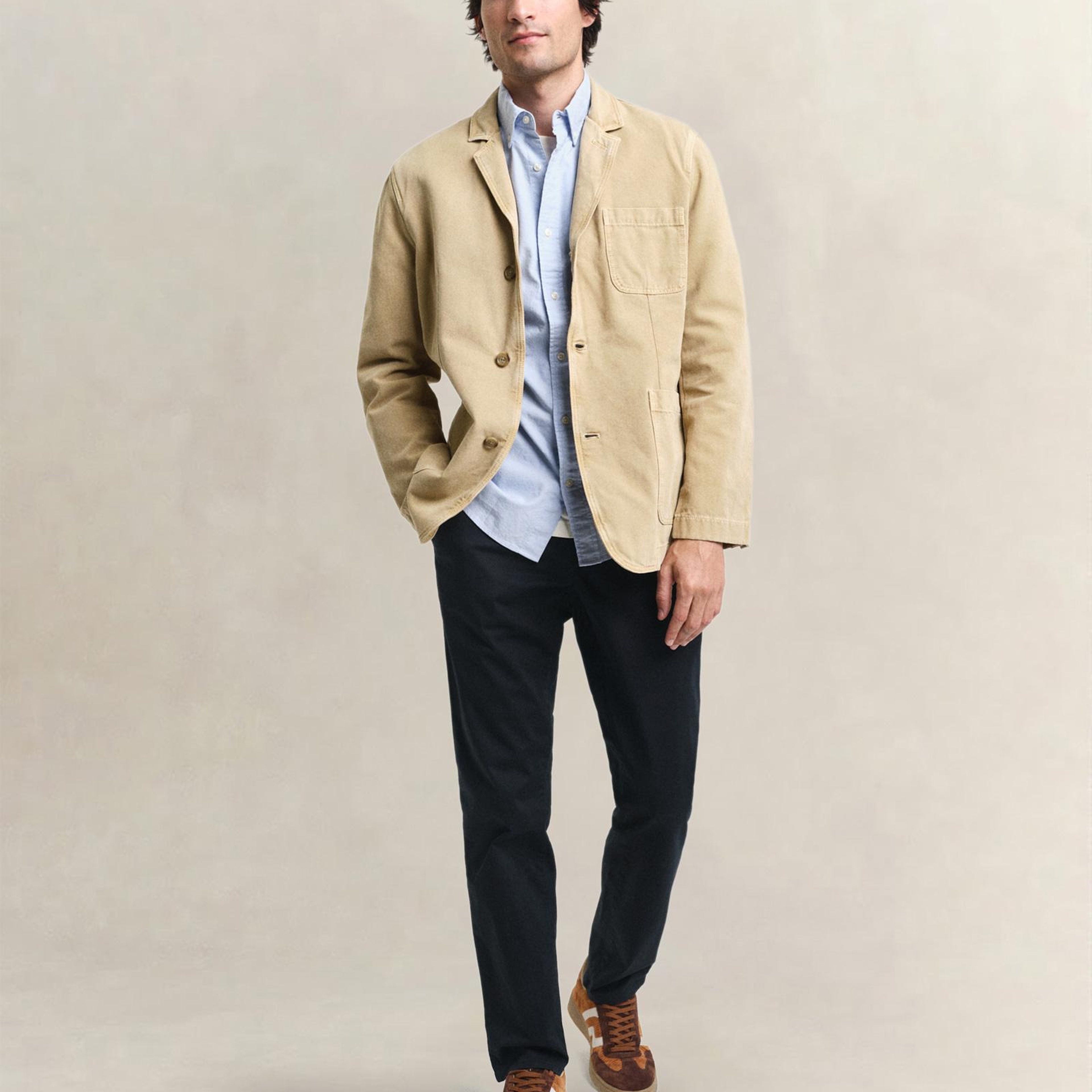 GANT Erkek Mavi Slim Fit Klasik Yaka Oxford Gömlek