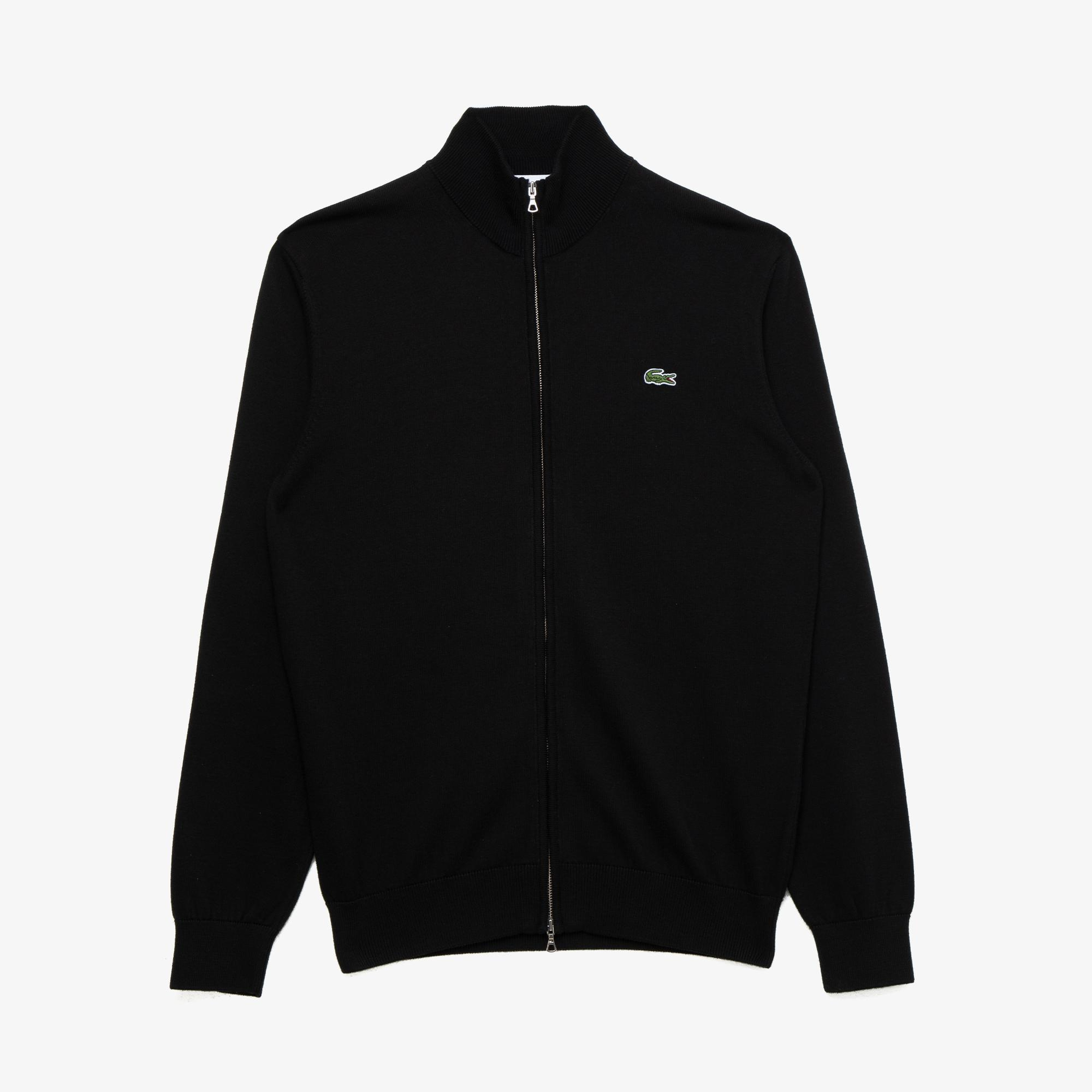 Erkek Regular Fit Fermuarlı Siyah Kazak