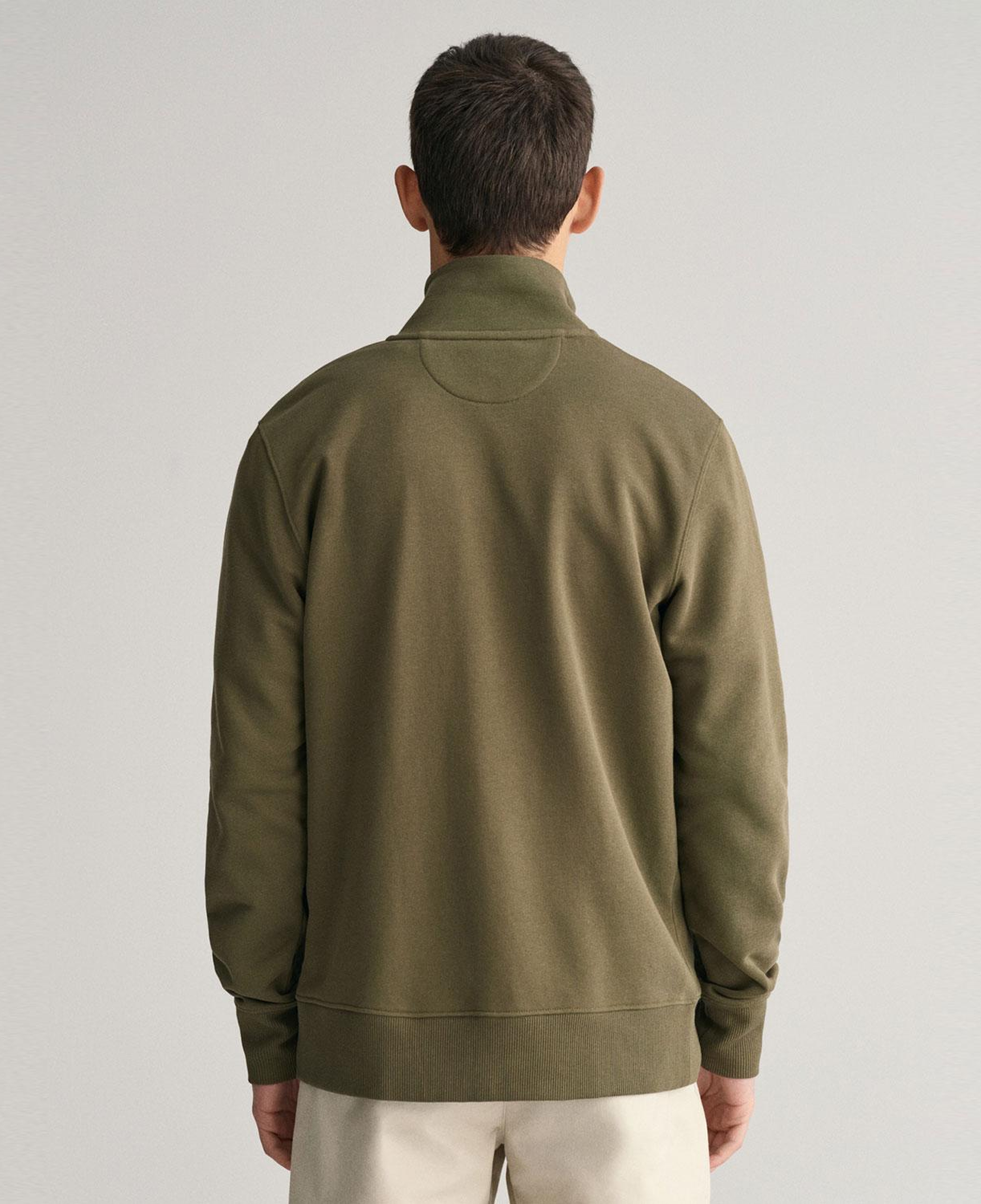 GANT Erkek Yeşil Regular Fit Fermuarlı Sweatshirt