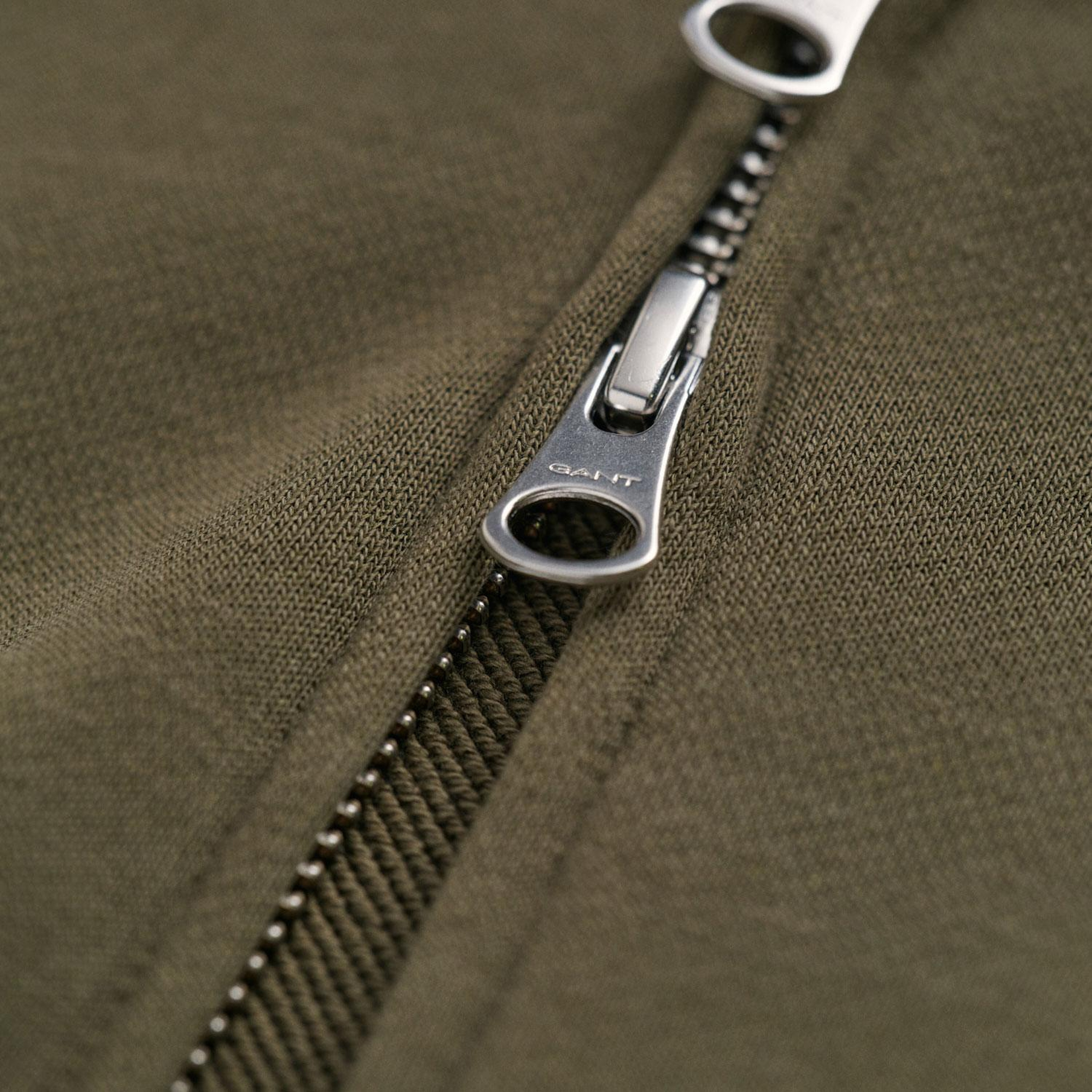 GANT Erkek Yeşil Regular Fit Fermuarlı Sweatshirt