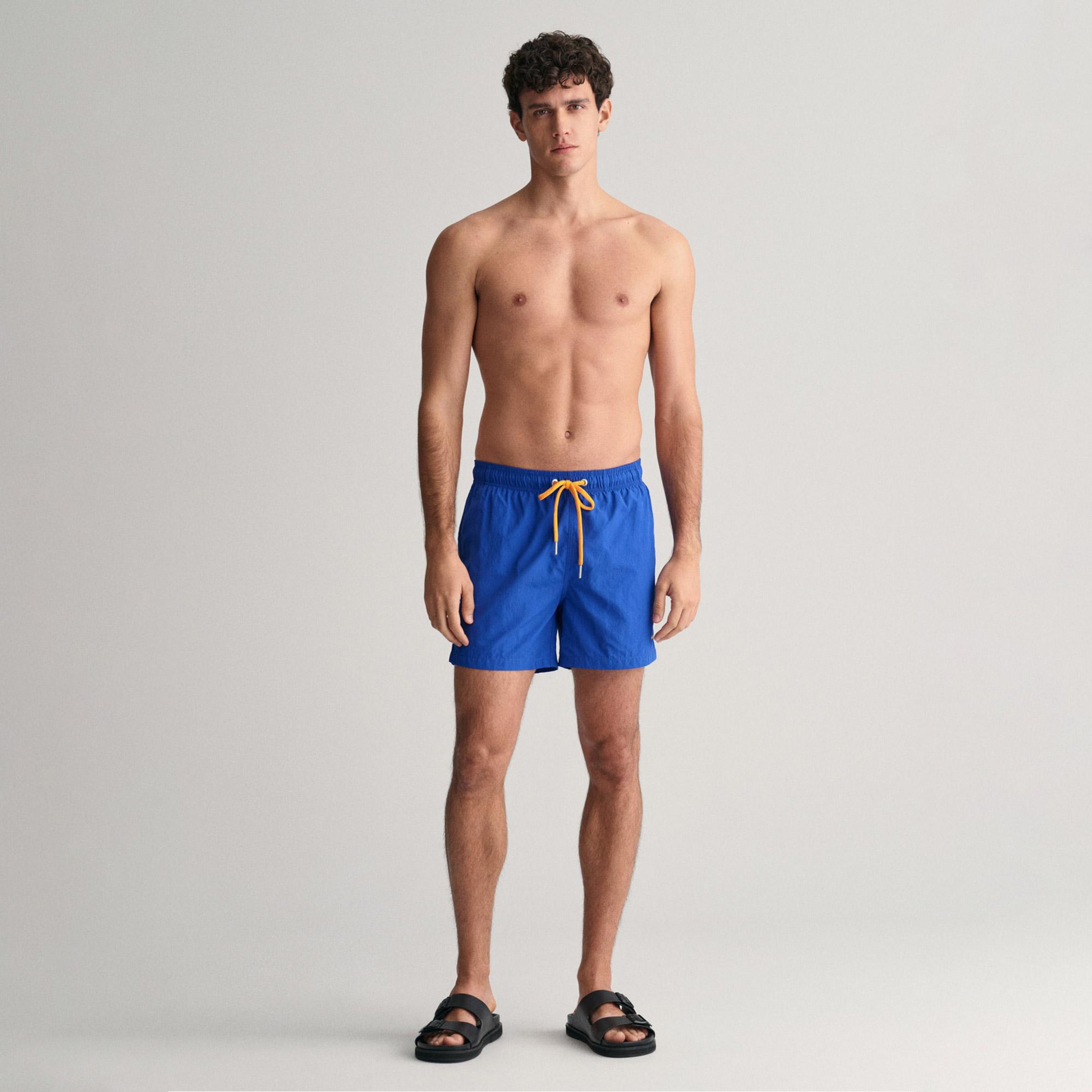 GANT Erkek Mavi Regular Fit Deniz Şortu