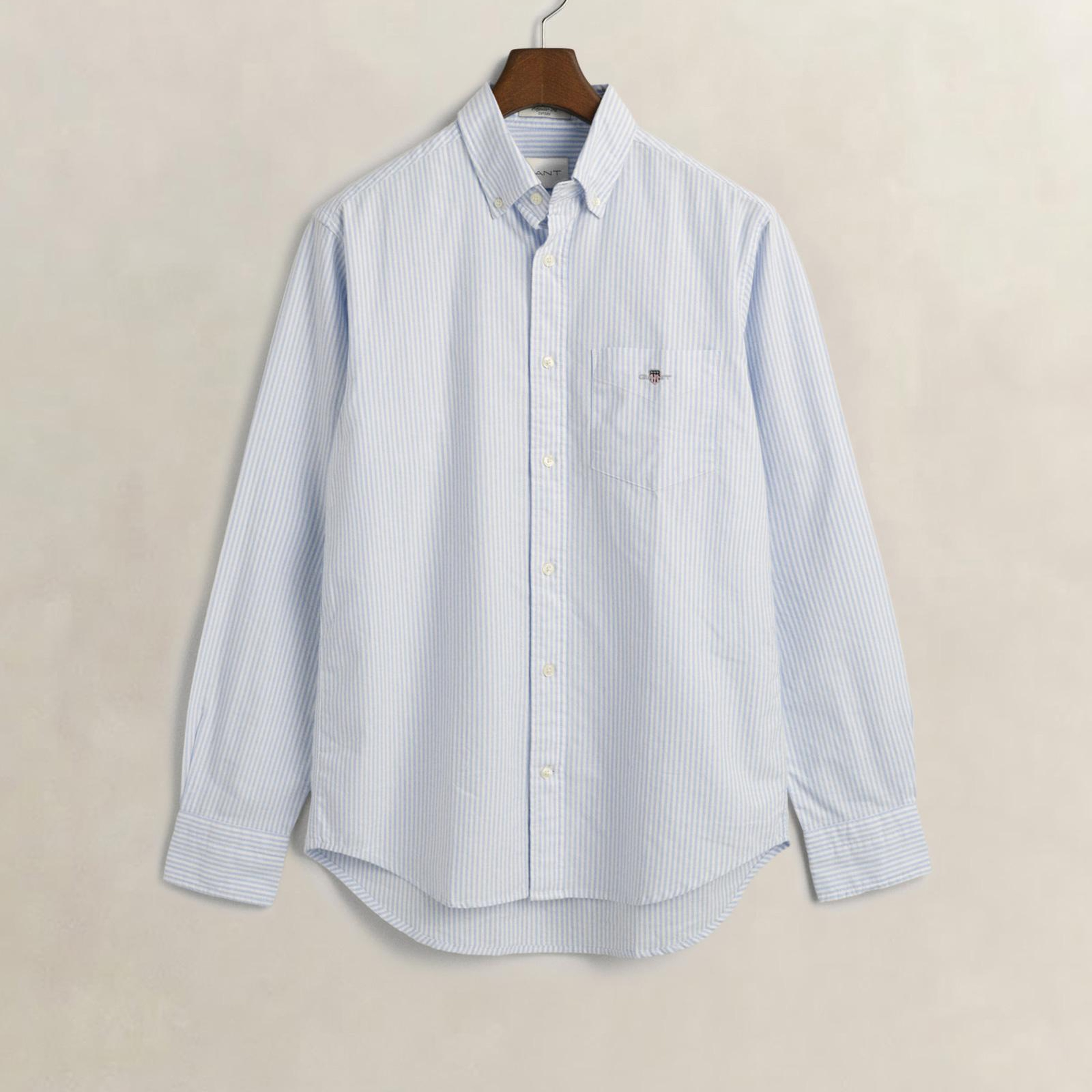 GANT Erkek Mavi Regular Fit Çizgili Logolu Gömlek