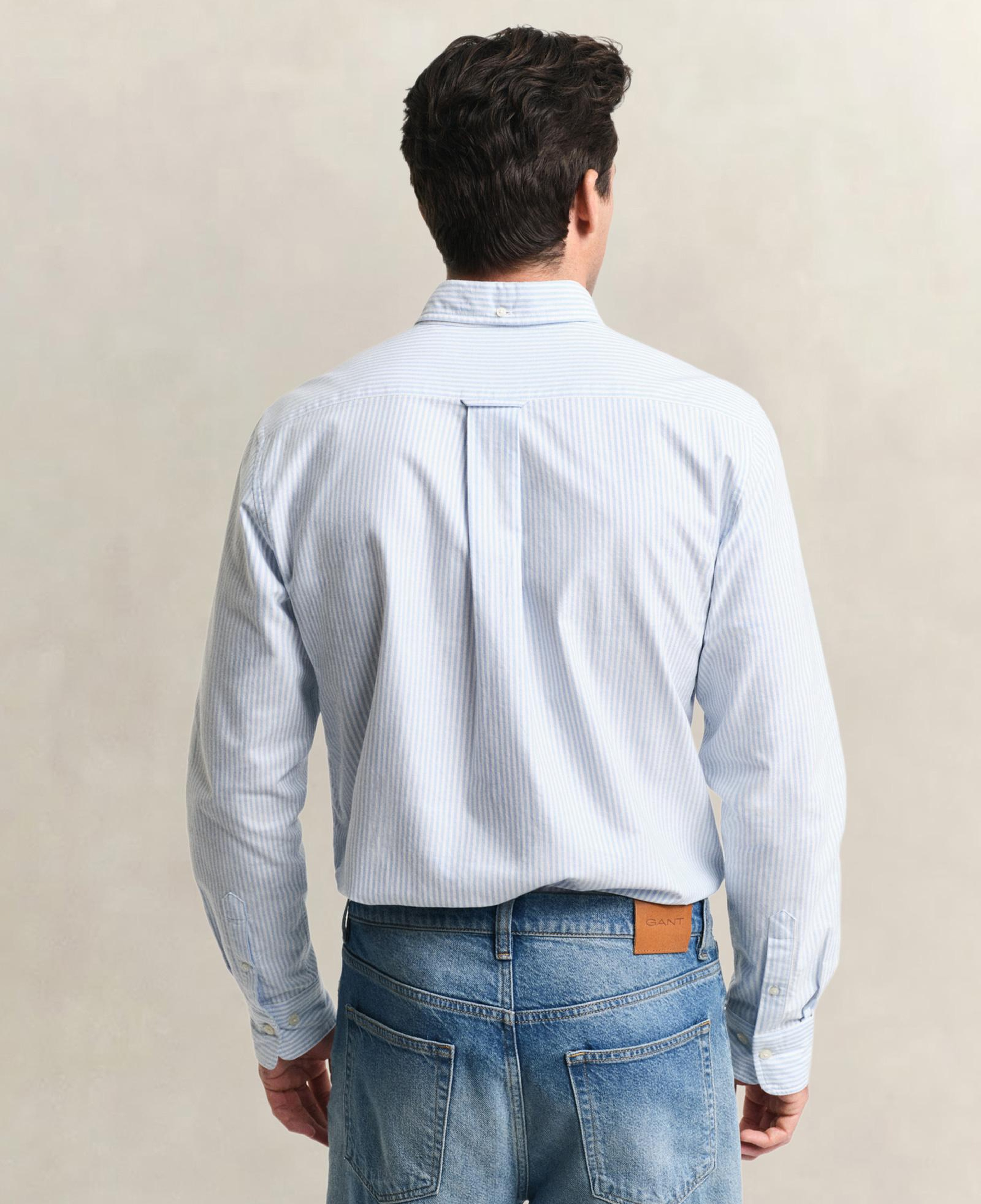 GANT Erkek Mavi Regular Fit Çizgili Logolu Gömlek
