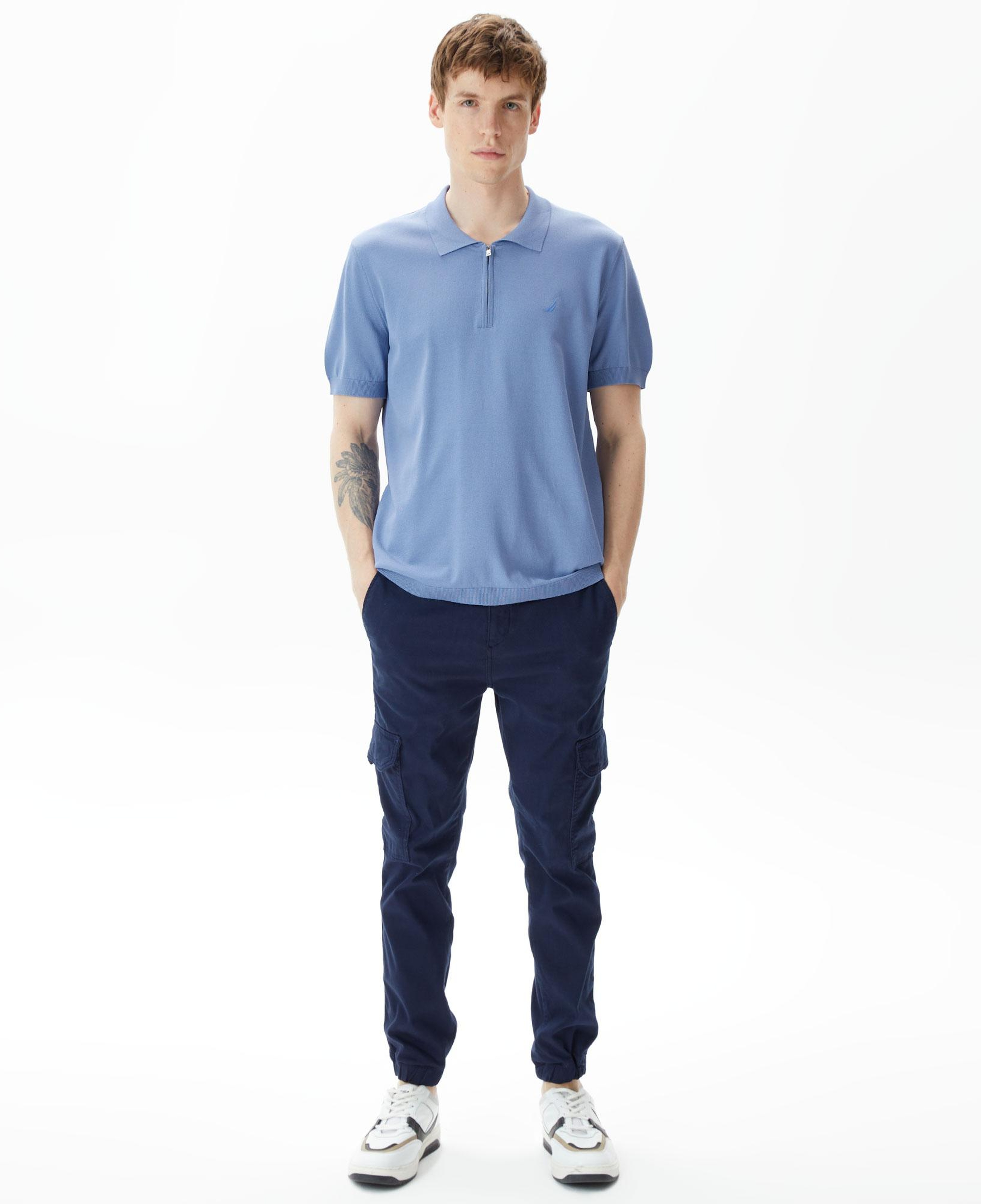 Nautica Erkek Mavi Classic Fit Kısa Kollu Triko Polo